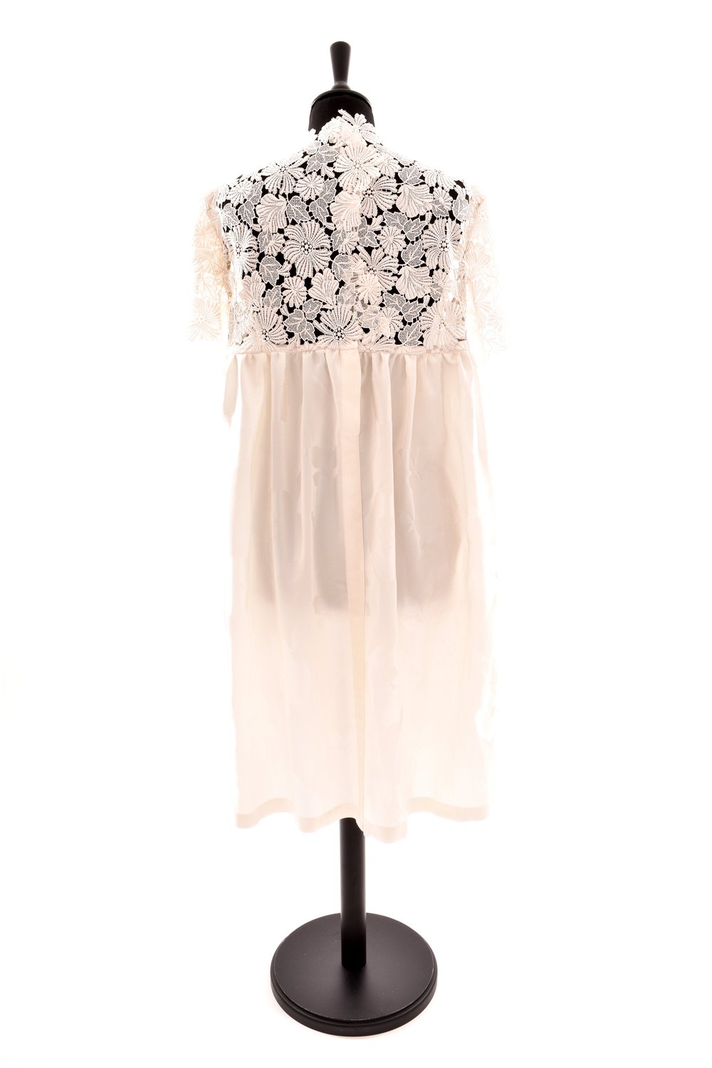 Short Lace and Jacquard Empire Dress Una Rodden Short Lace and Jacquard Empire Dress Una Rodden
