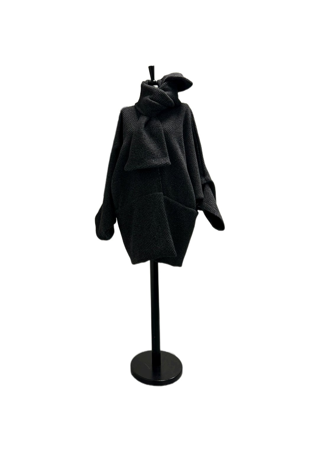 Grey Batwing Wrap Coat