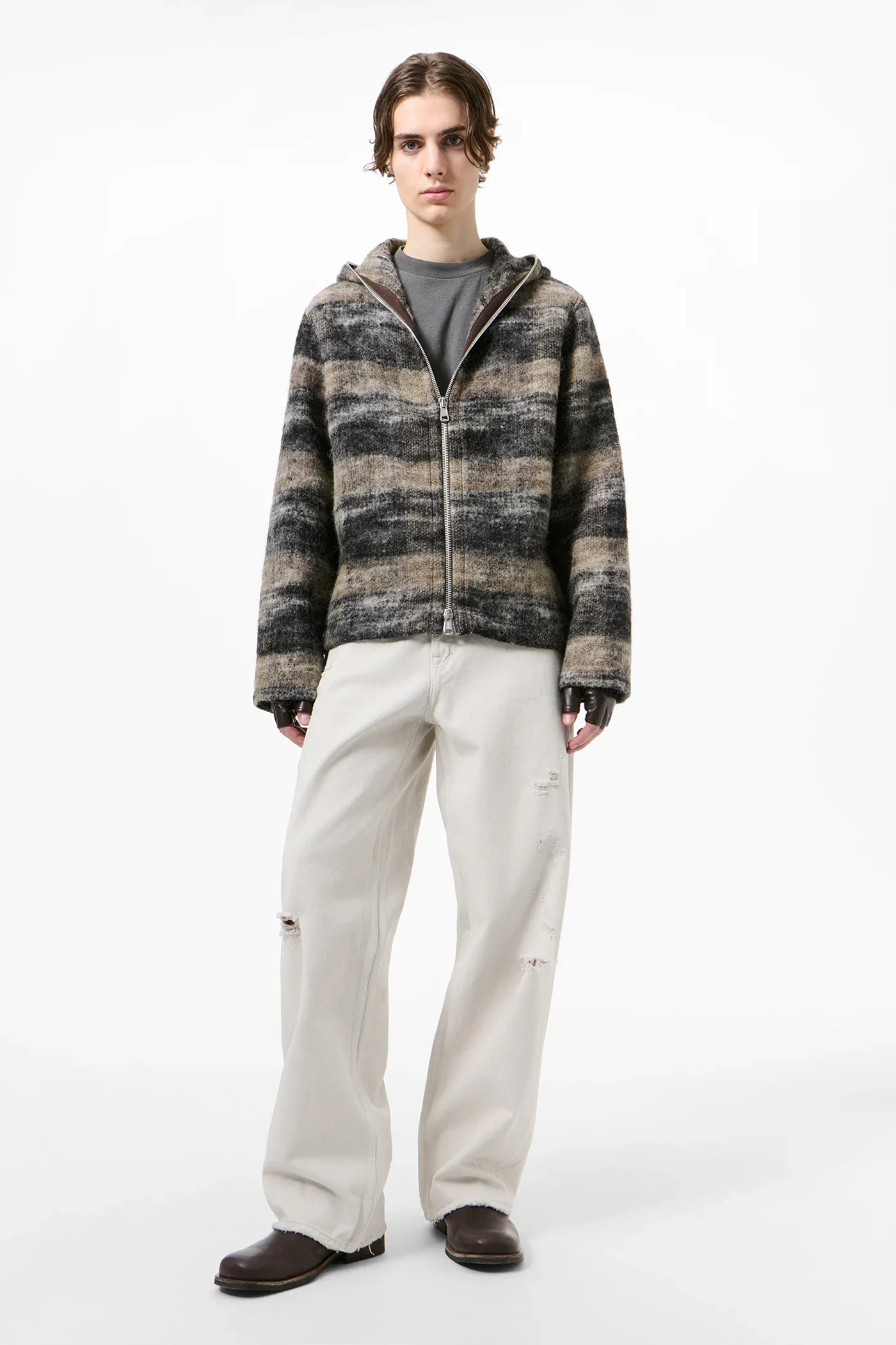 Our Legacy - Full Zip Hood - Night Woods Check Lofty Wool