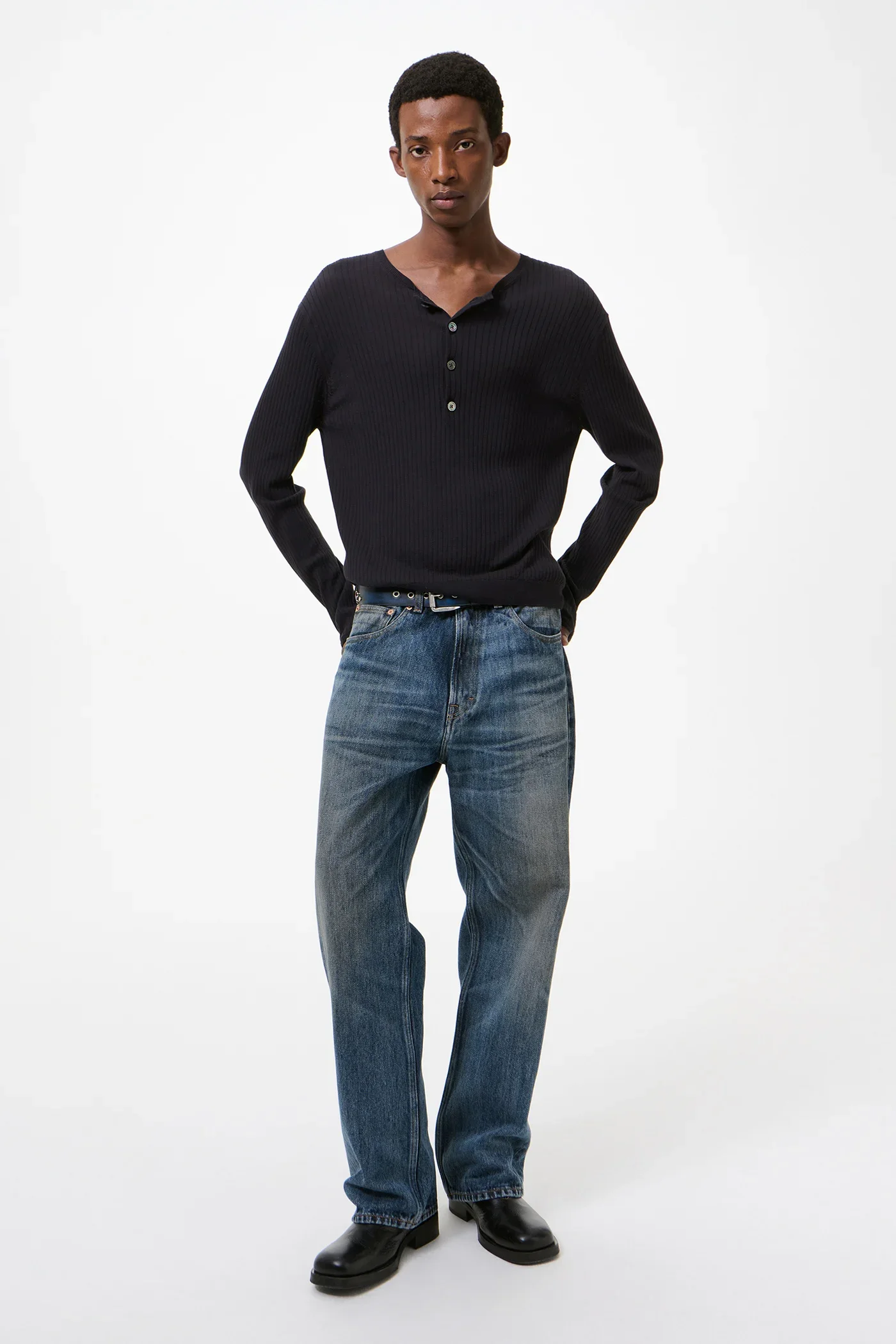 Our Legacy - Fine Henley - Noble Navy Cotton Crepe