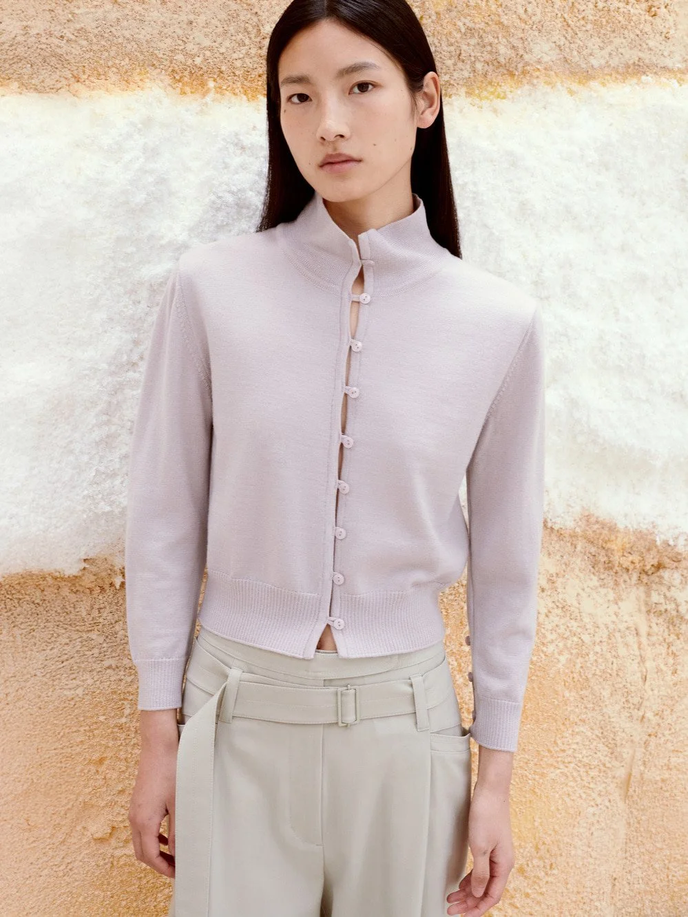 Low Classic - High Neck Knit Cardigan