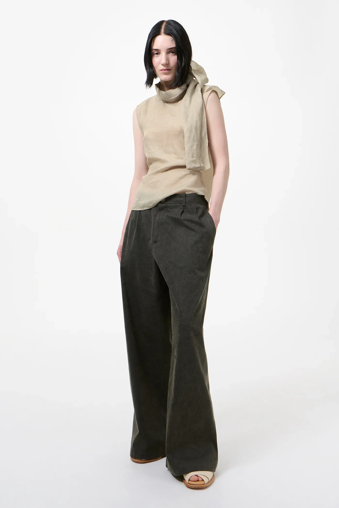 Our Legacy - Virtous Top - Ghost Grey Wax Dipped Cupro