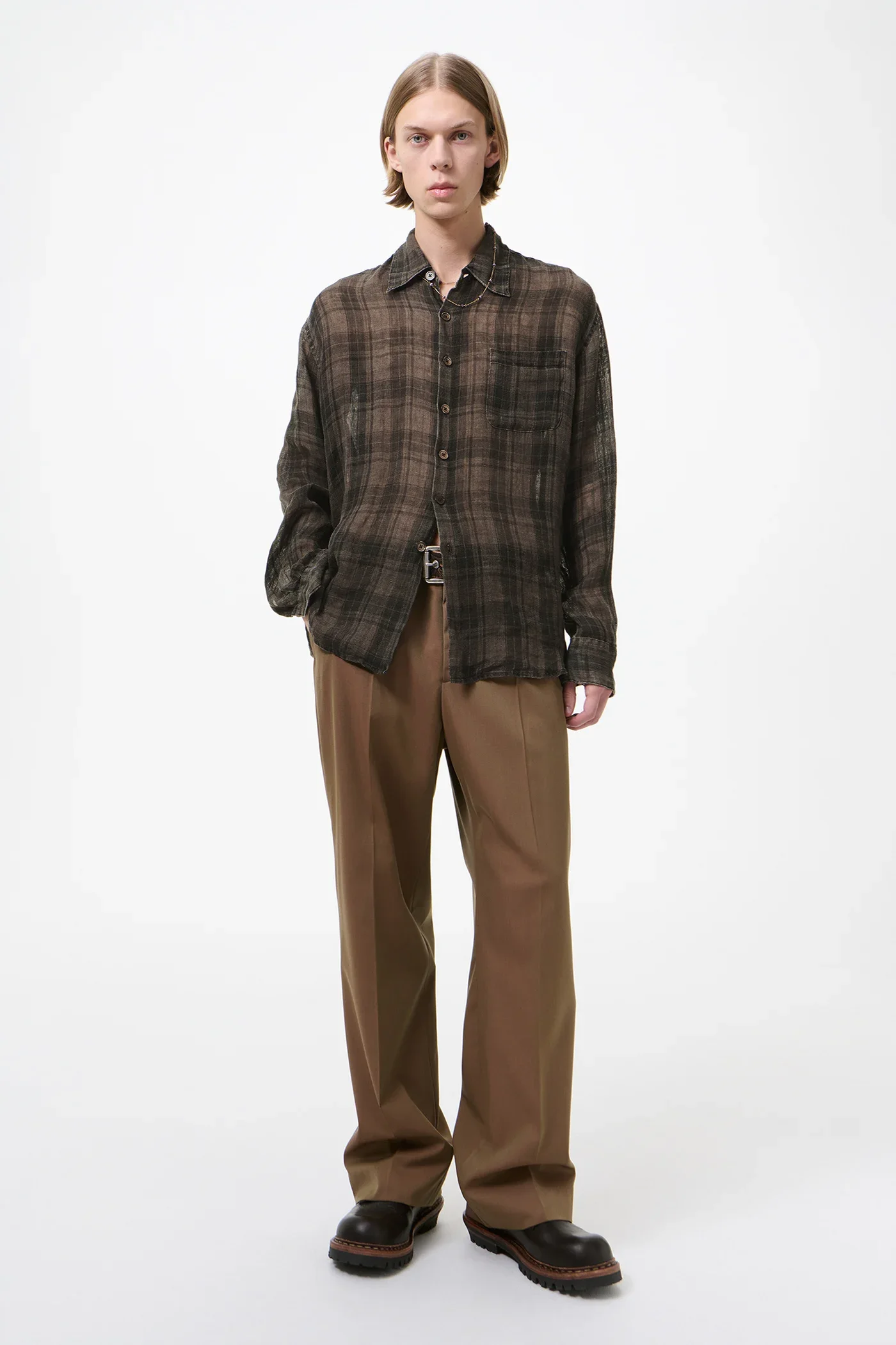 Our Legacy - Above Shirt - Penumbra Check Sheercoat Linen