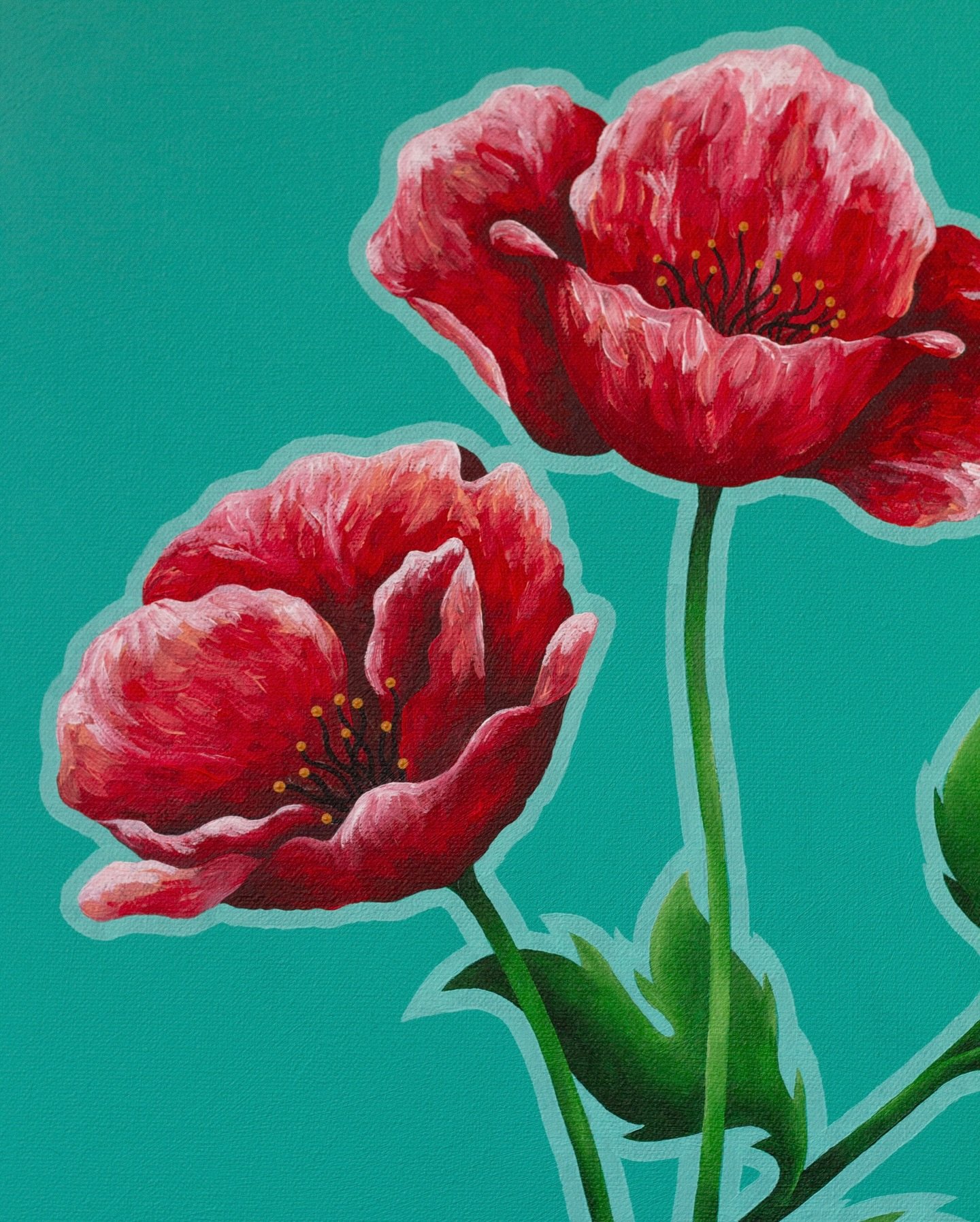 Grateful to hang my new piece &ldquo;Poppies in Olive Oil&rdquo; at my favorite restaurant in KC, @babaspantrykc! This piece is a continuation of my ongoing series, Sauces in Bloom.

The Poppy, native to Palestine, represents the resilience of the Pa