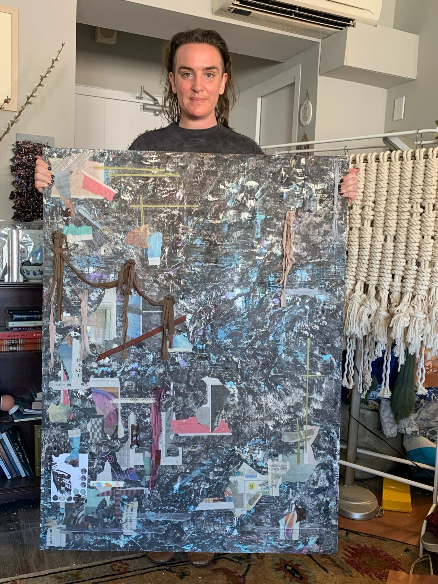 "Sun and Moon Love Song", mixed media on wood. 2021.