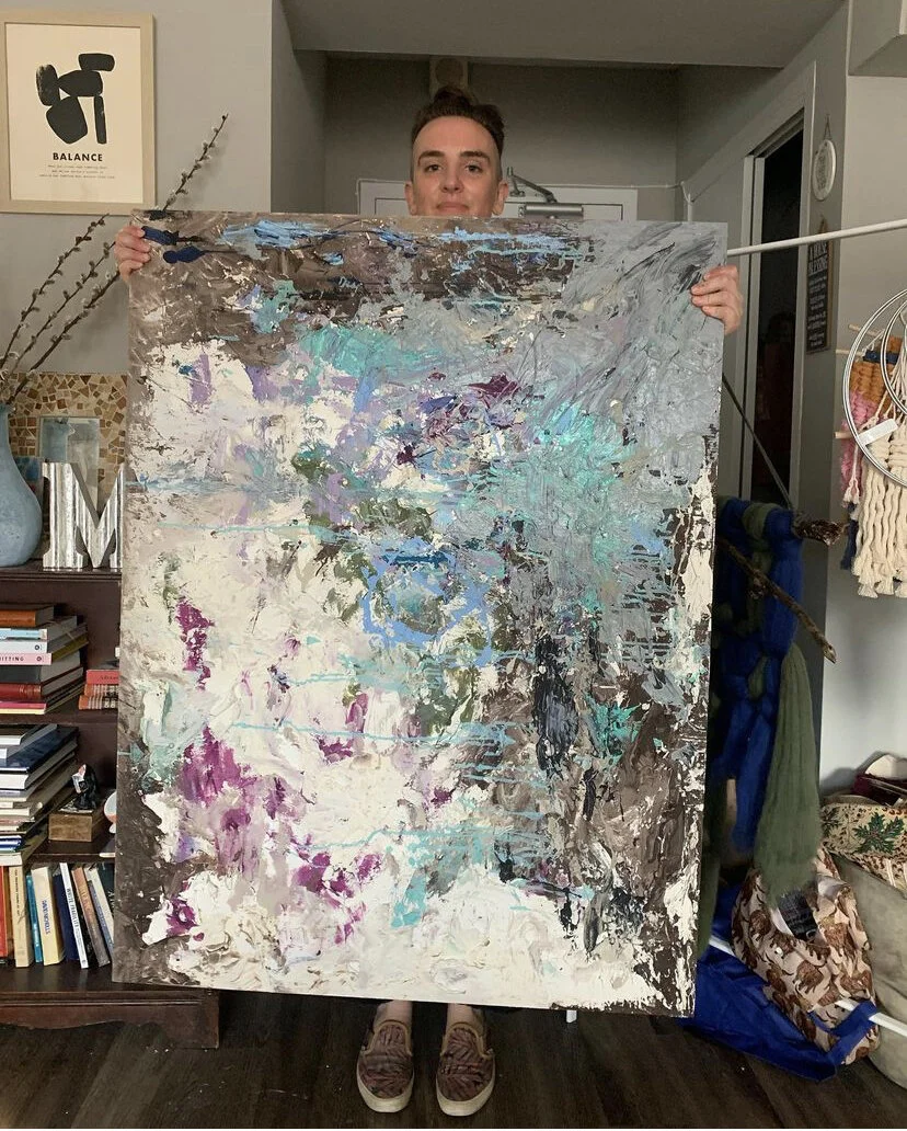 "Serenity", acrylic and plaster on wood. 2021.