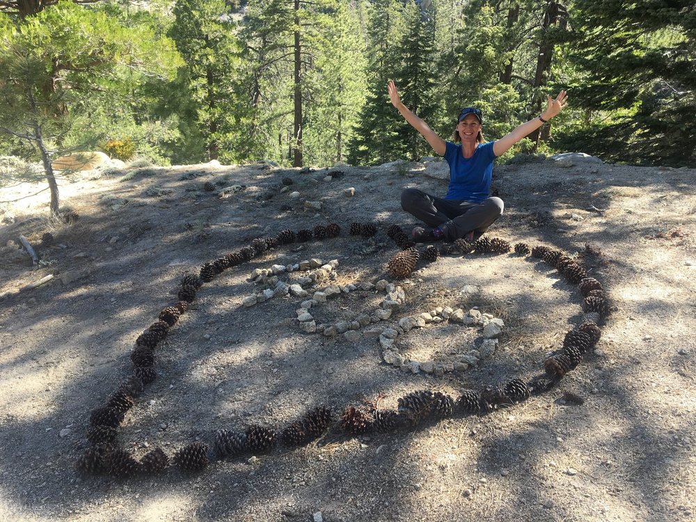 Mile markers along the trail.