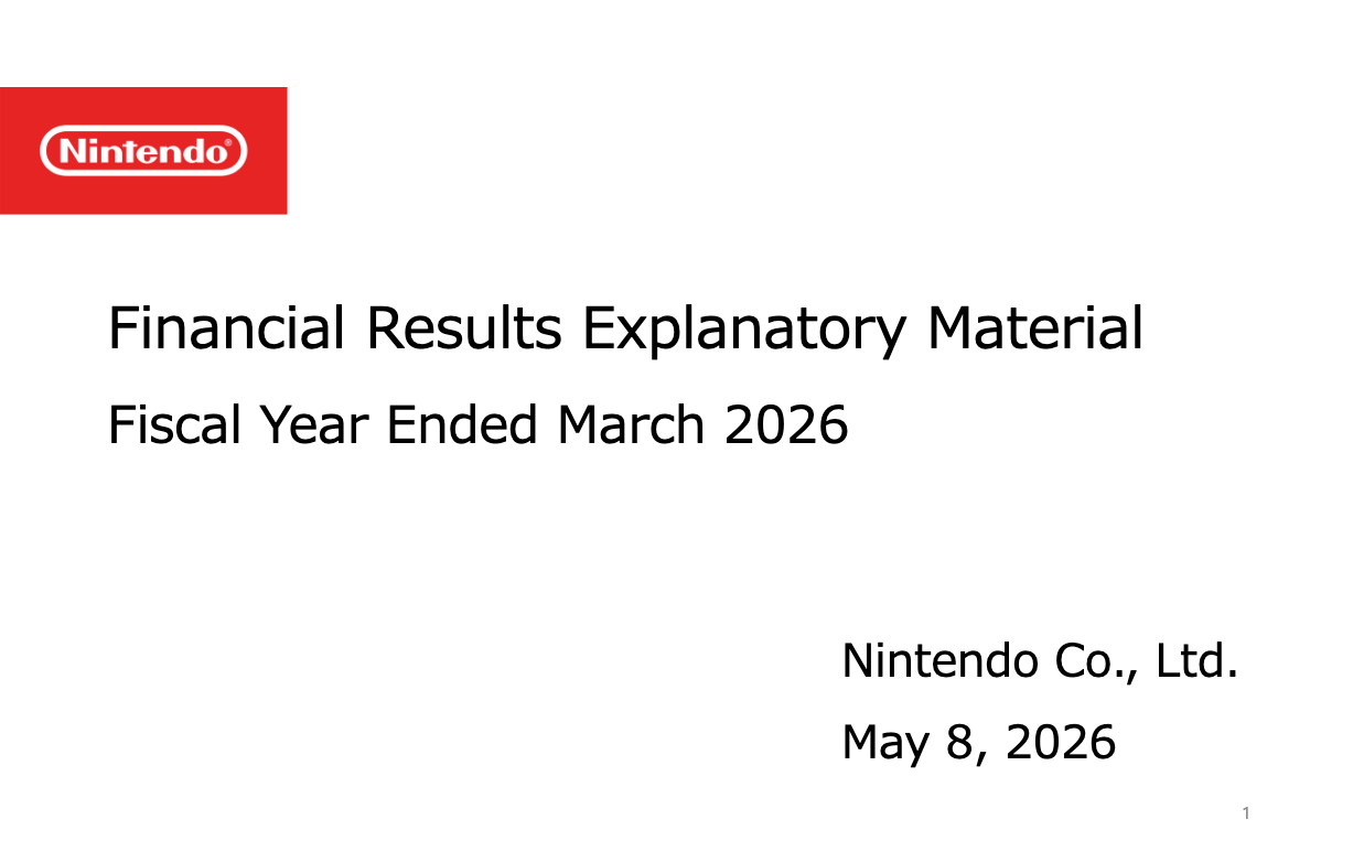 Nintendo FY/2026 Q4 Financial Results
