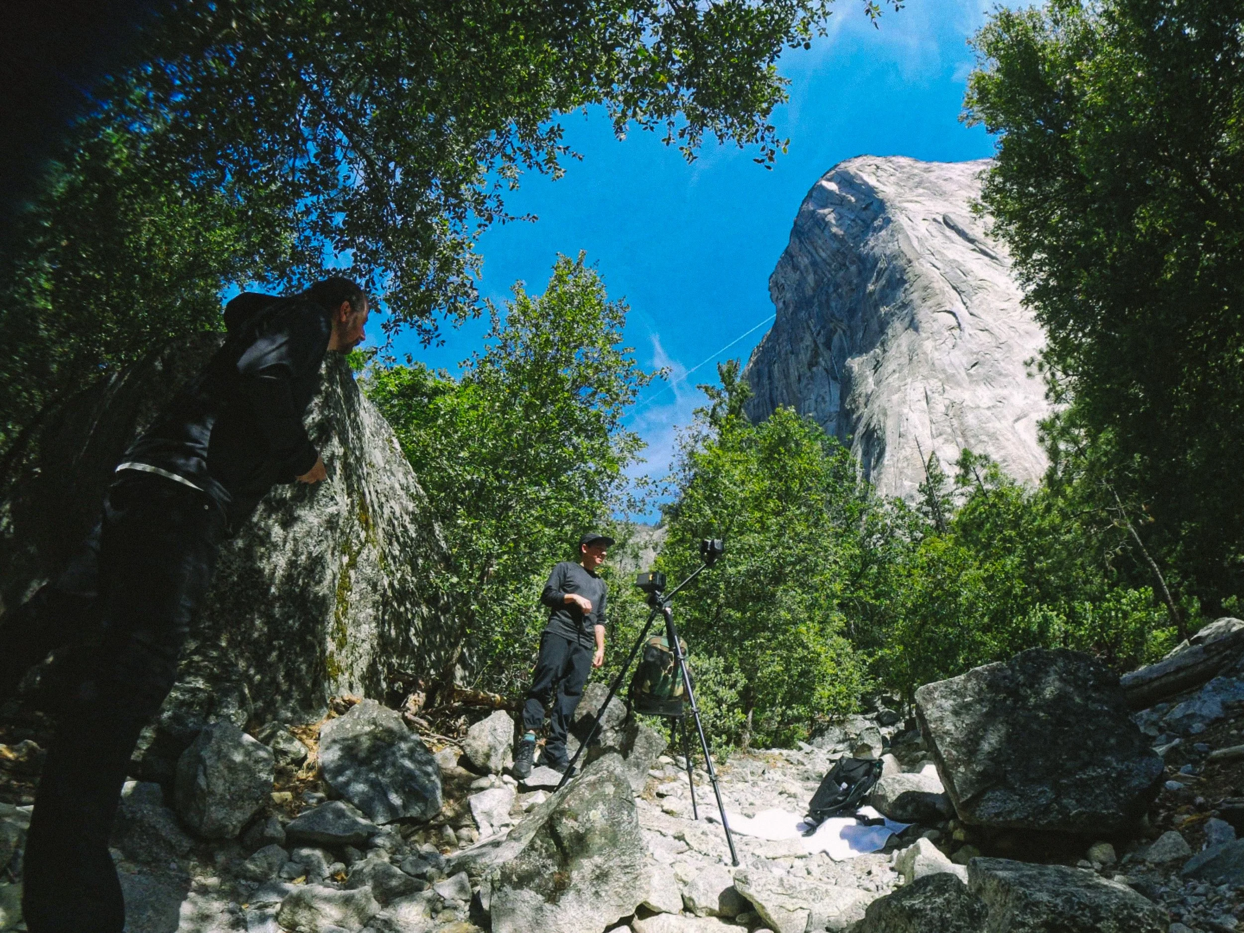 Filming El Capitan in Yosemite National Park. 