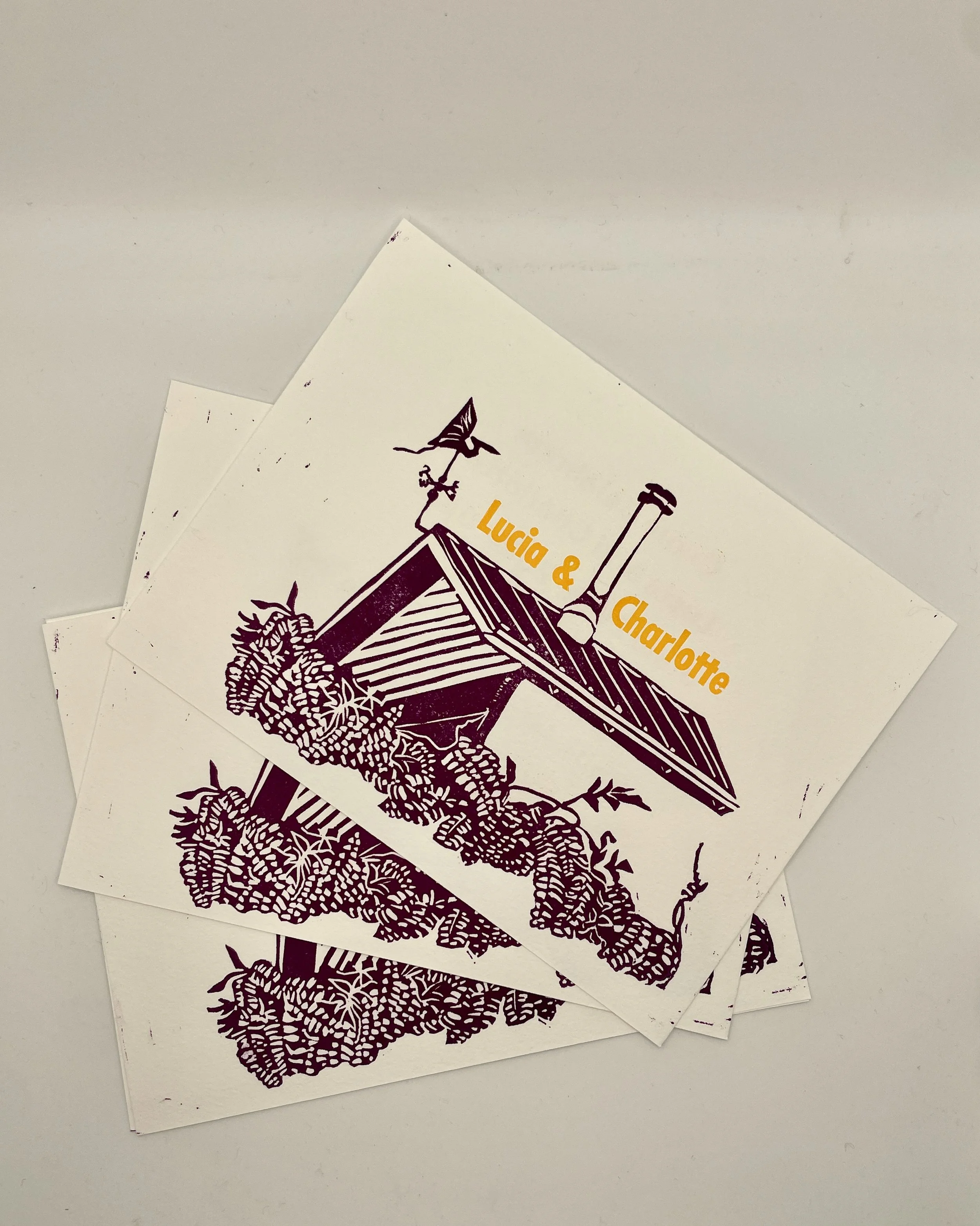 Woodblock print with Letterpress hand set type 