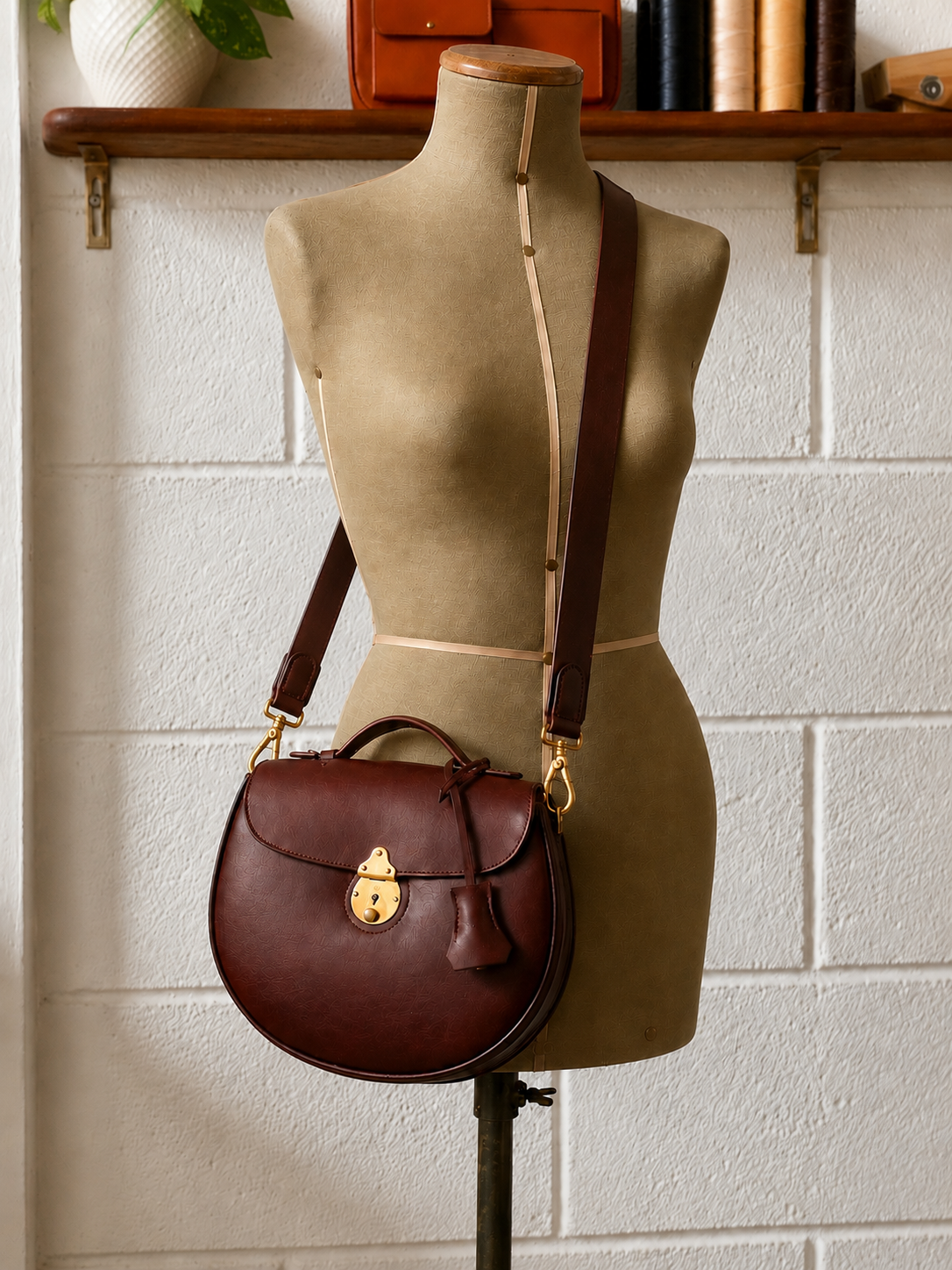 Nut Brown Half Moon 25 Cross Body Handbag