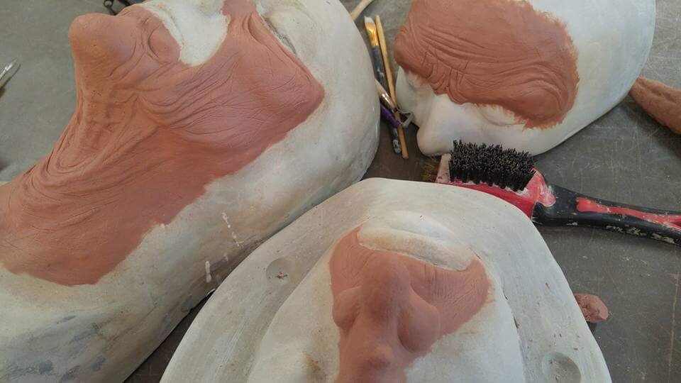each prosthetic piece is cleaned up and the edges are feathered for blending
