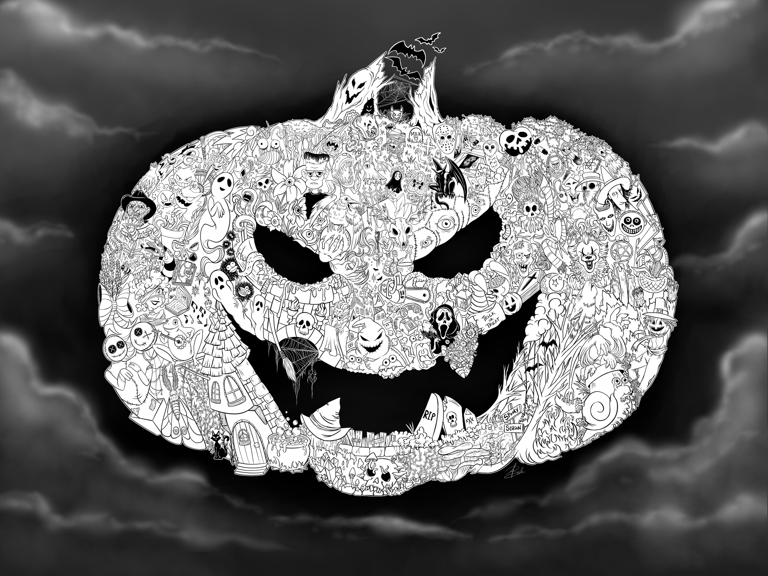 Halloween Doodle Jack O' Lantern