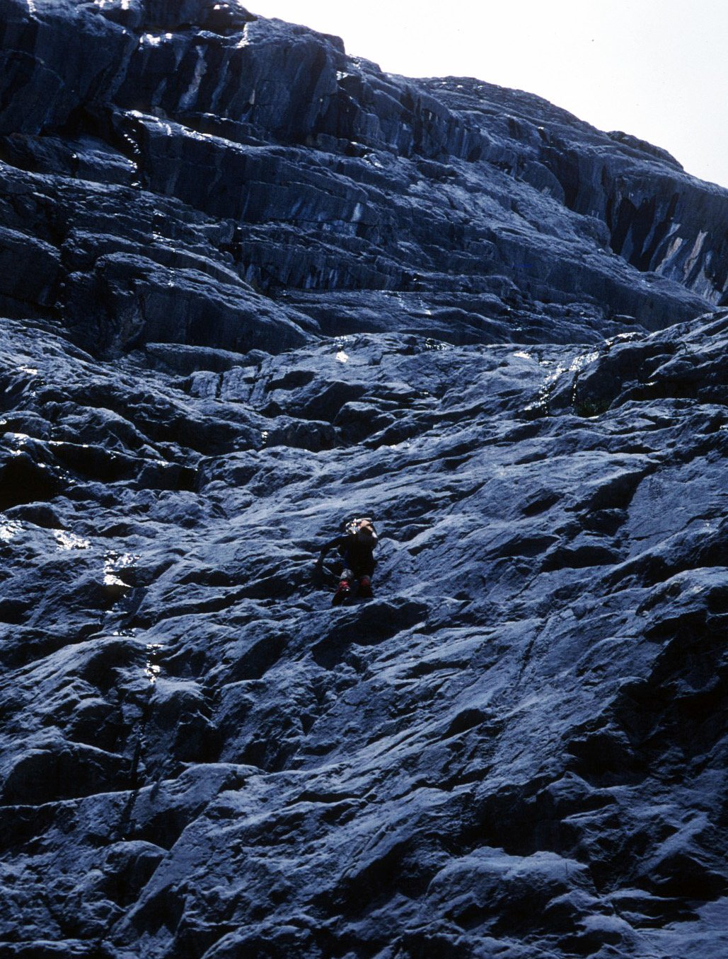 Chavin Region #61 Rob (center) ascending cliff of Mt Ango (5150 m) NE of Chavin 1981_Original.jpg