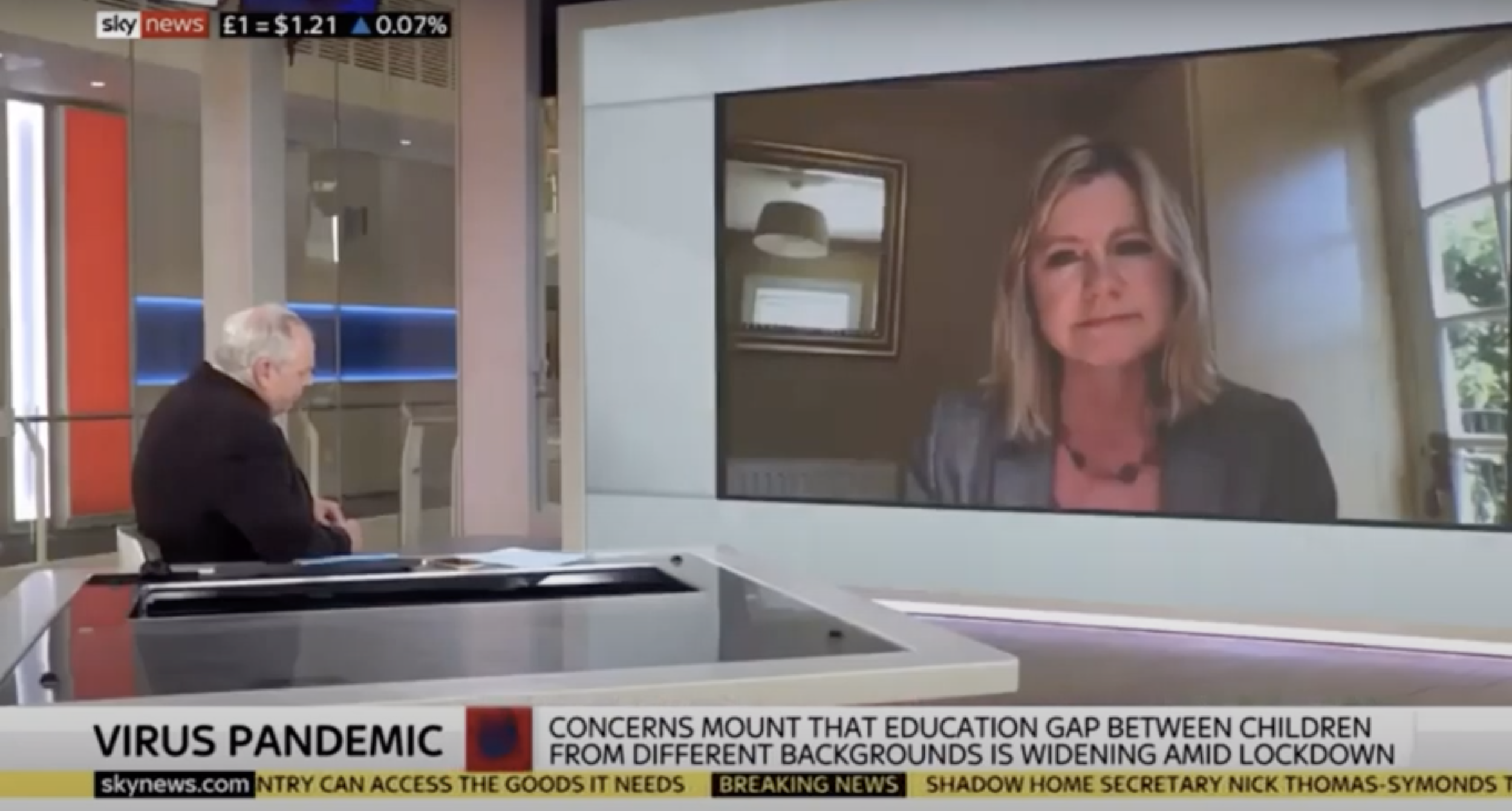 Justine talks to Sky News on school re-opening 