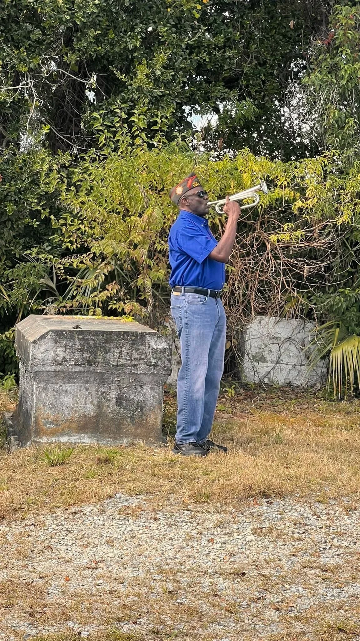  Commander Fred Wesley plays the trumpet. Courtesy of Patricia Wesley. 