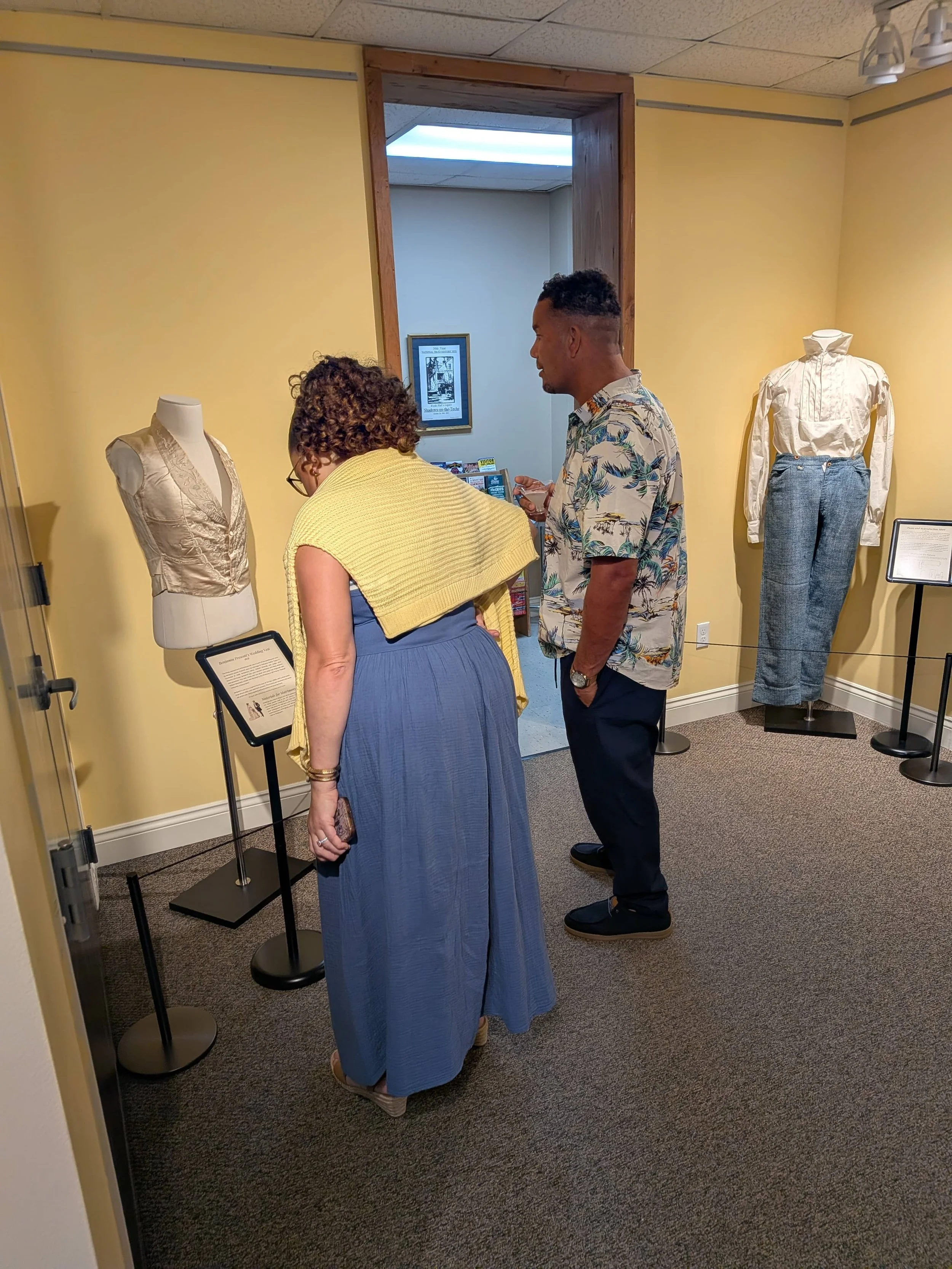  June and Angie Provost view the exhibit during the opening. 