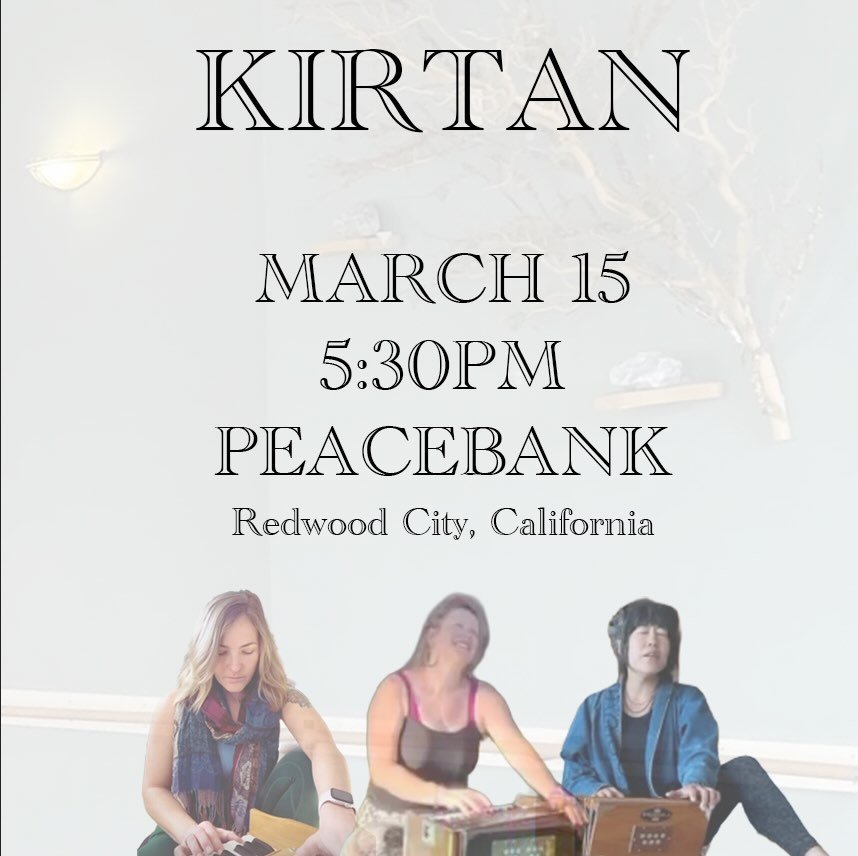 Hey California fam! I&rsquo;m popping up for Kirtan with @breanna.matczak and @dharmadreamss on Sunday, March 15 @peacebank_yoga 5:30pm

Would really love to sing with you&hellip; AGAIN! Jaiiiiiiii