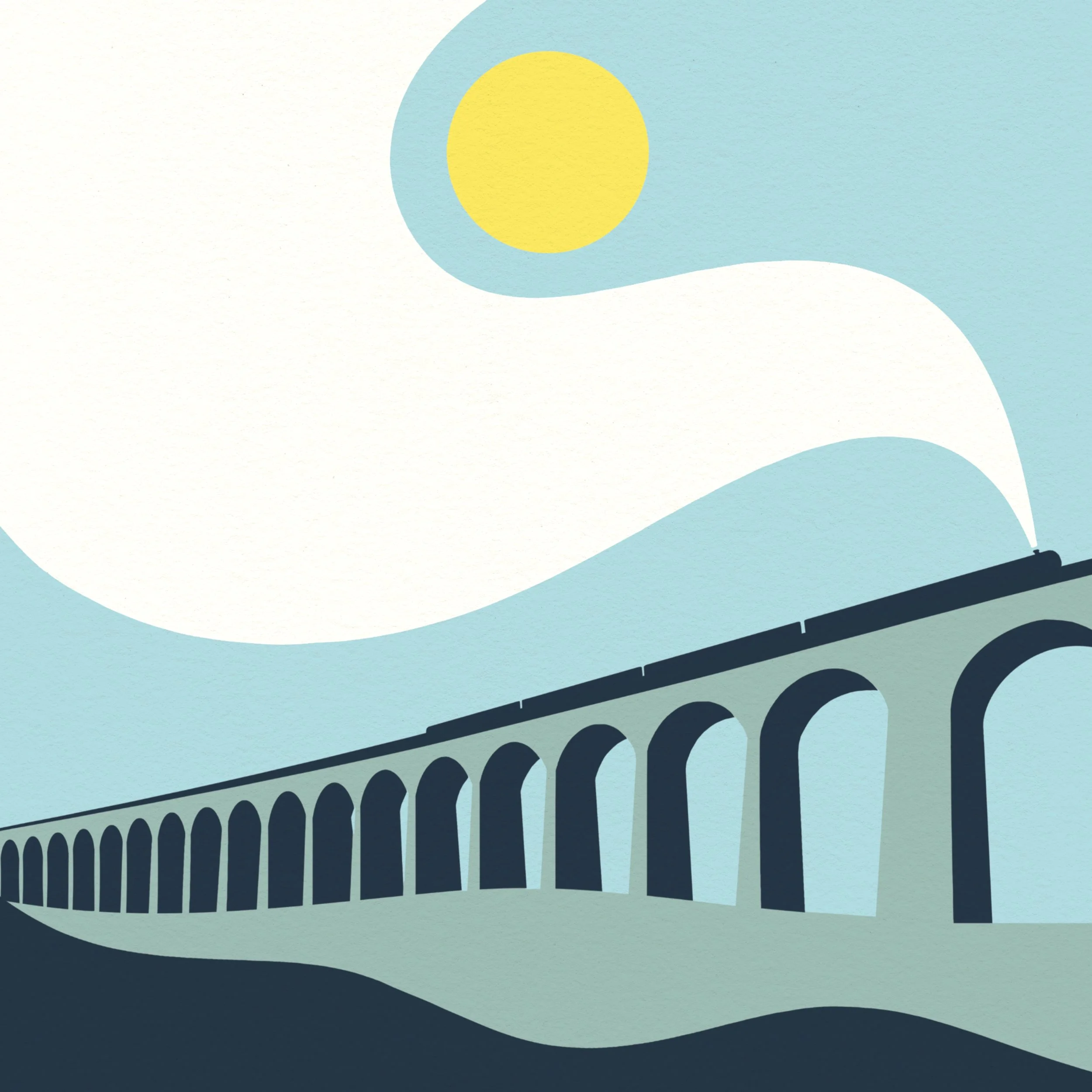 A4 sized art print of Ribblehead Viaduct, in Yorkshire. — OR8DESIGN