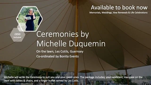 Very excited to team up with @lescotils and @bonita_events to offer this inclusive ceremony package 😄 Please message for further details.  #guernsey #ceremony #wedding #memorial #guernseycelebrant