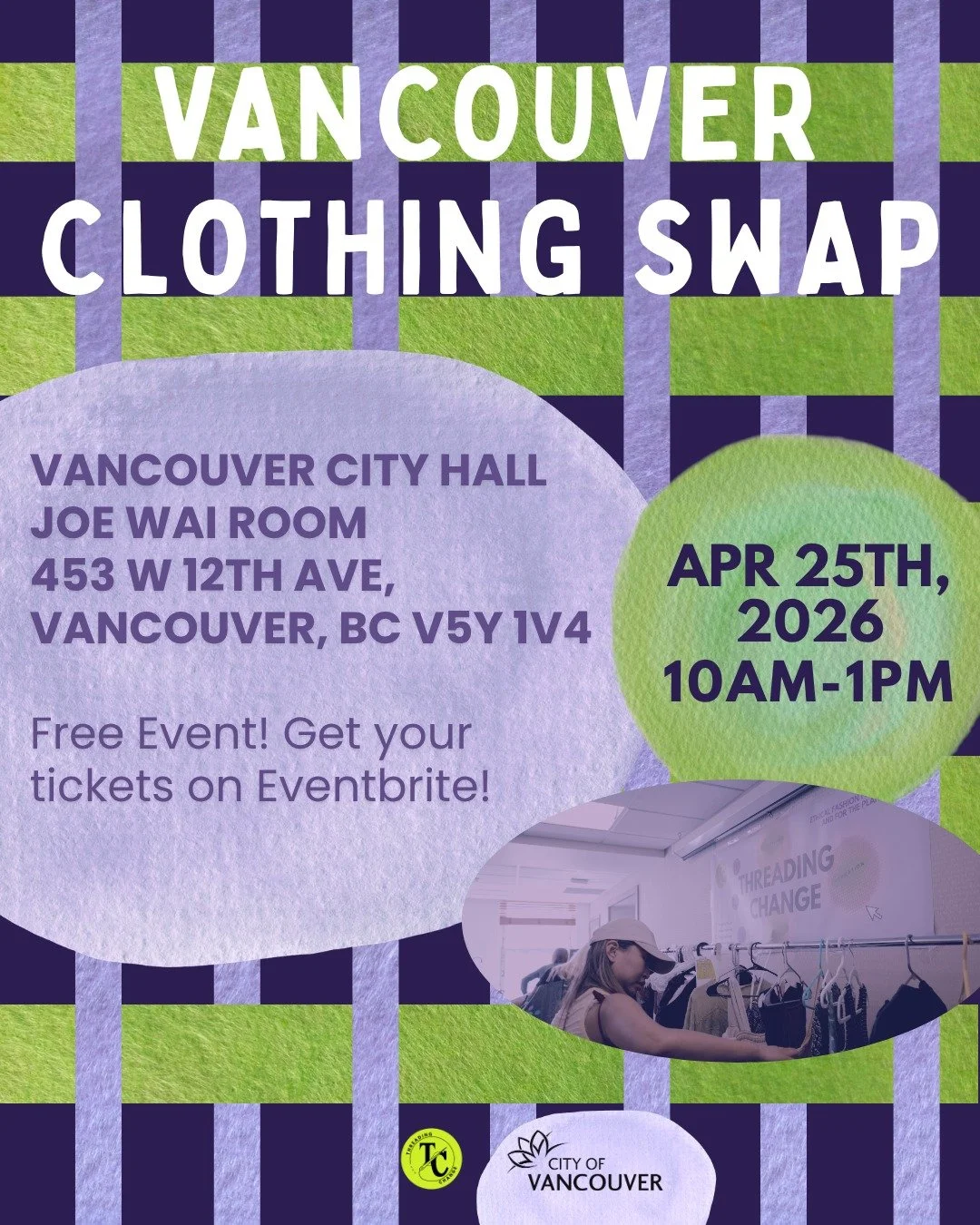 Vancouver, let&rsquo;s swap! ♻️✨ 

Join us for our Vancouver Clothing Swap! A free, community-powered afternoon of sharing, swapping, and reimagining fashion. Bring 1&ndash;10 gently used items, discover new-to-you pieces, and help keep textiles out 