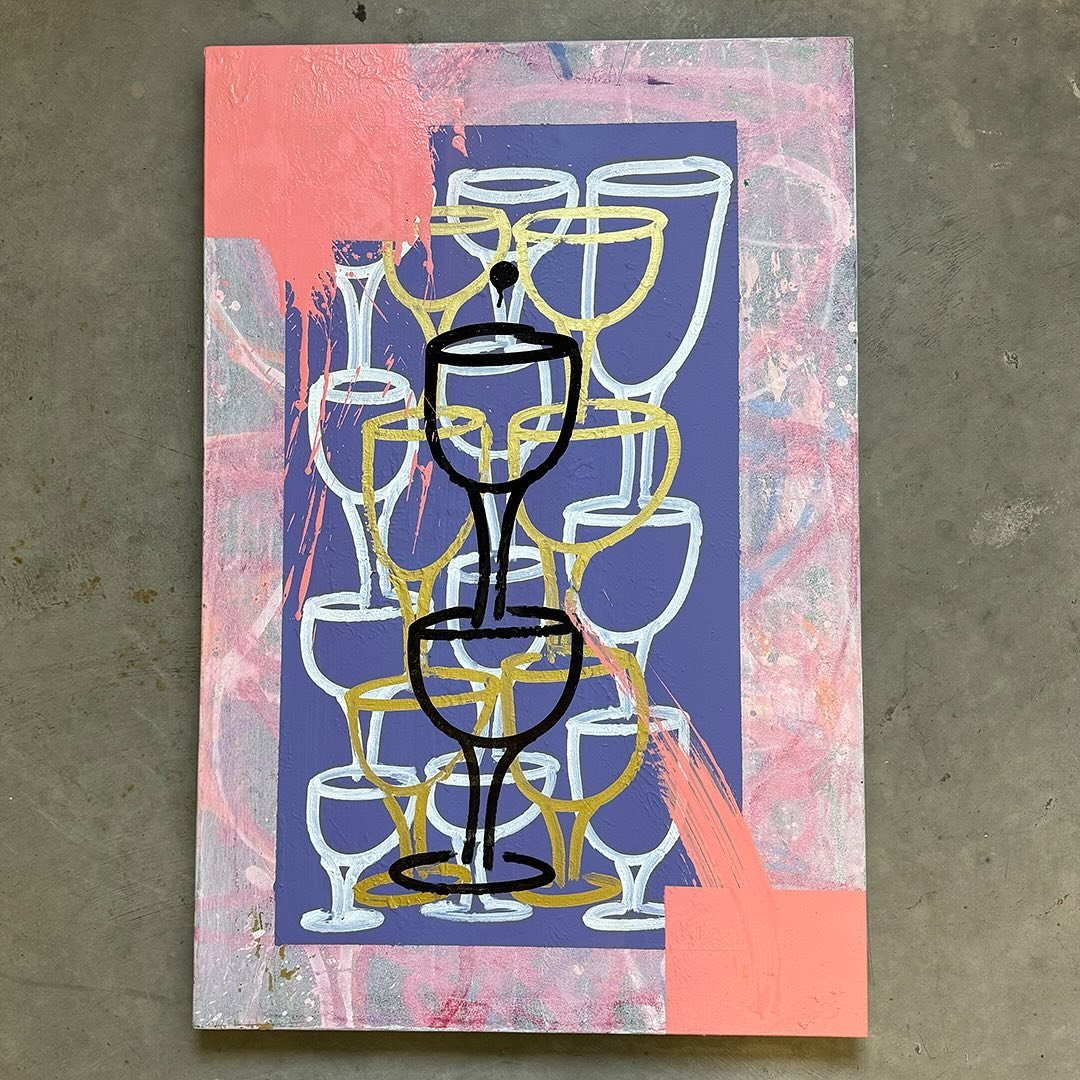 A third offering in the forever flowing champagne doodles on canvas and beyond. 

Who has a wall? Let&rsquo;s get interesting.

𝘼𝙧𝙩𝙬𝙤𝙧𝙠 𝘿𝙚𝙩𝙖𝙞𝙡𝙨
Infinity Glasses No. 3┃36in x 24in x 1.5┃GC