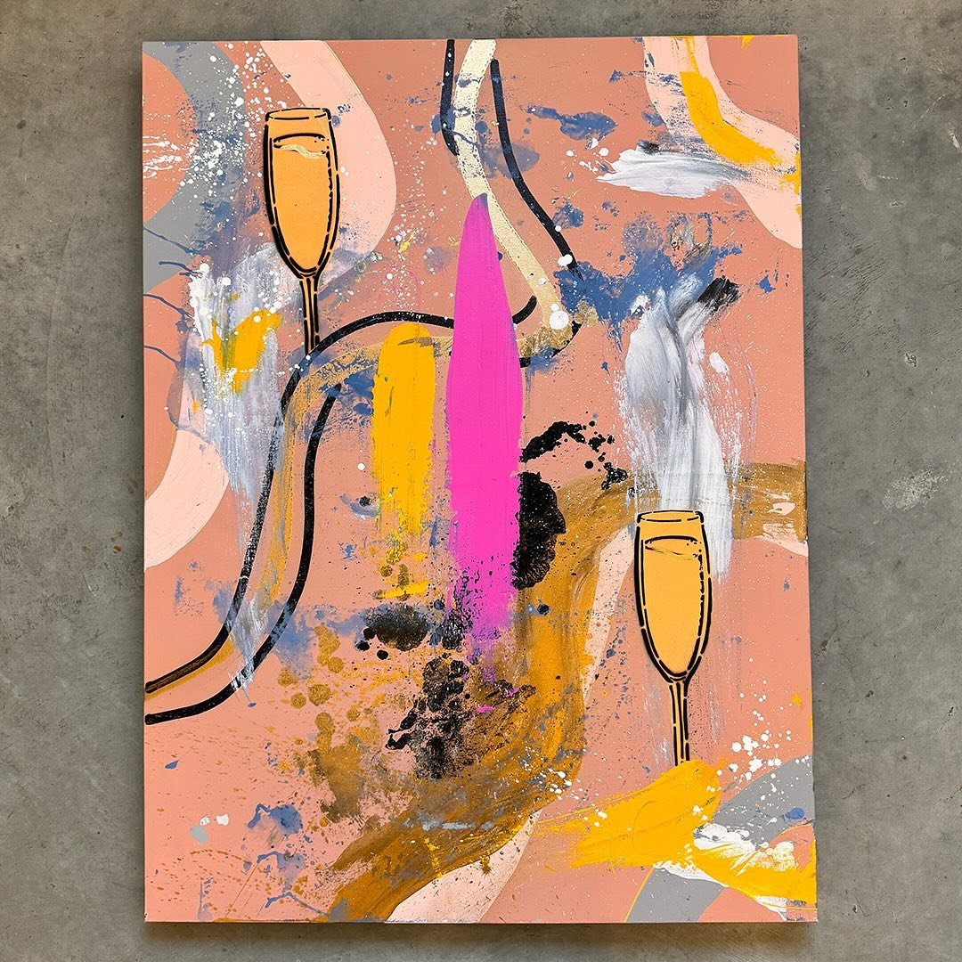 One of the most important things is that you are having fun and the Mimosa Abstract that you see here is an expression of exactly that. 

This canvas is one of six new works currently on display @rome_and_fig so you must swing by - or even stay for b