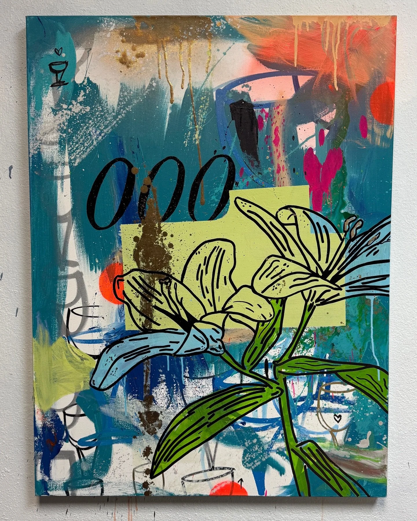 &ldquo;000&rdquo; a number that signifies new beginnings, infinite potential, and divine connection 🟠

This is a larger piece that sold @indieseminoleheights during my solo show last September.

40in x 30in┃Gallery Canvas┃🥂