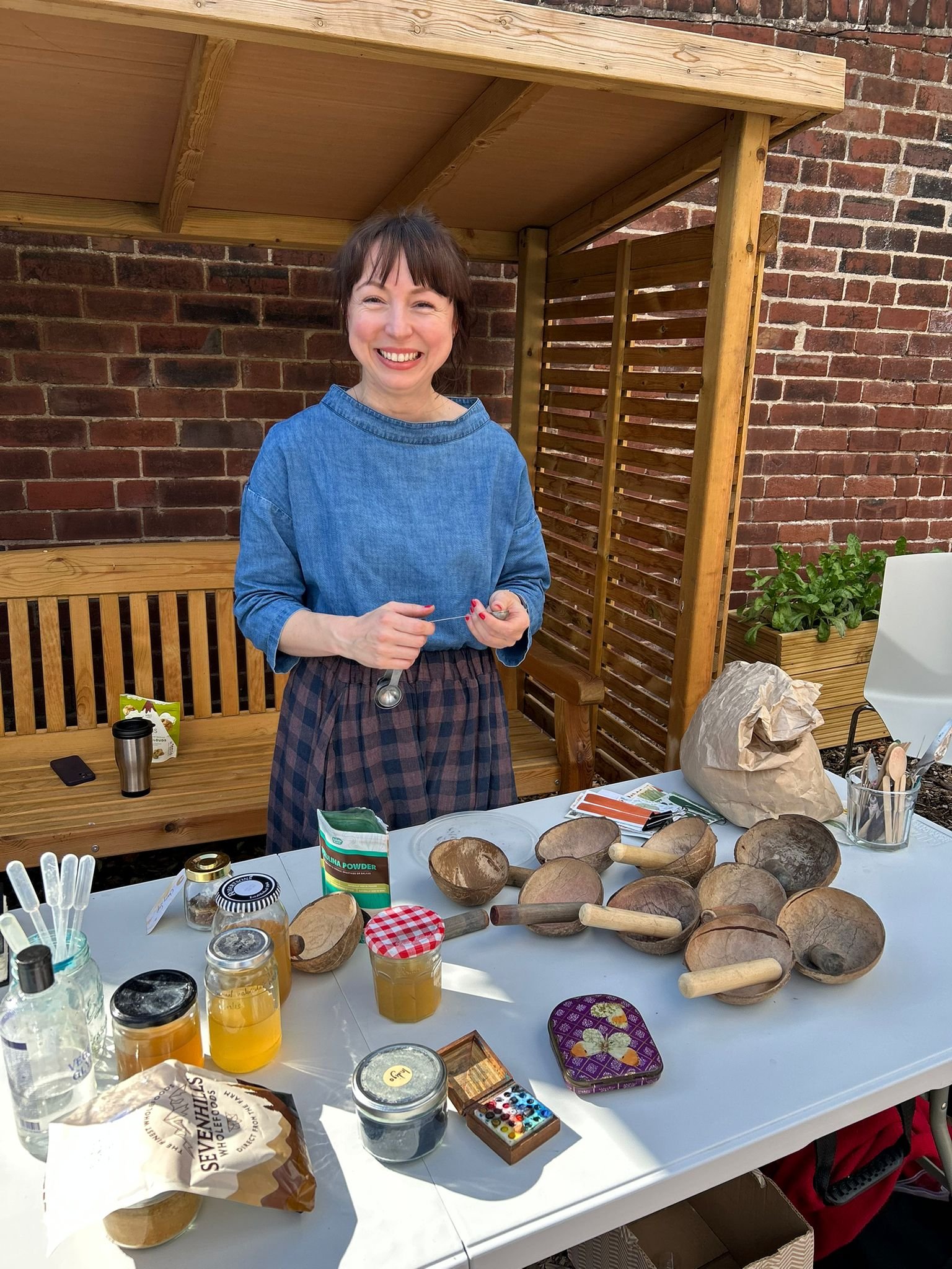 Watercolour workshop outside in the garden.