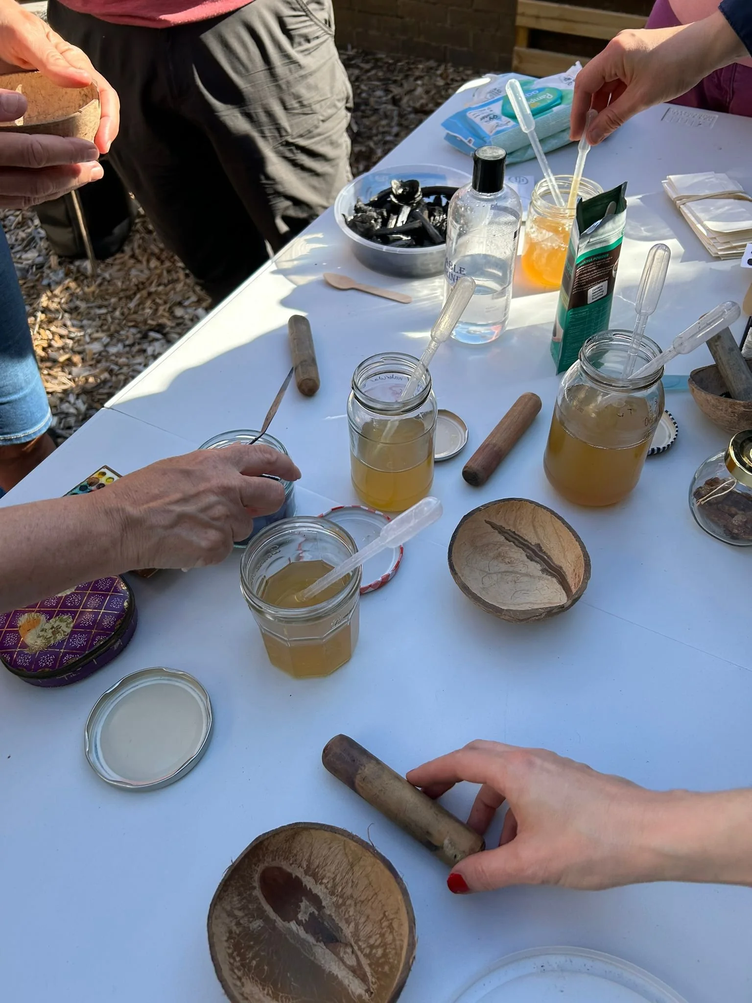 Combining pigments with locally sourced gum to bind everything together