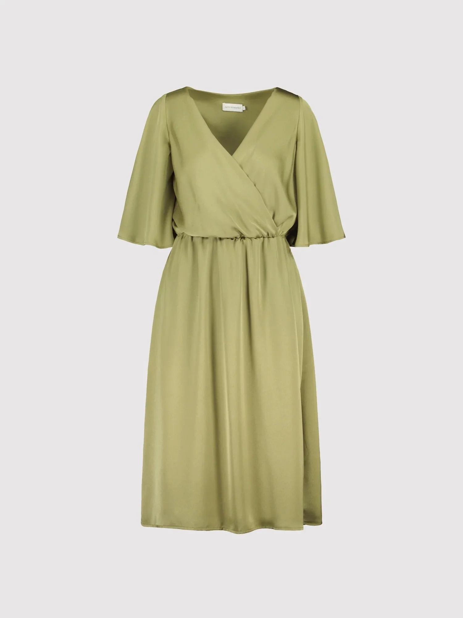 9533. Katri Niskanen, Inga satin dress, light khaki, koko XXL