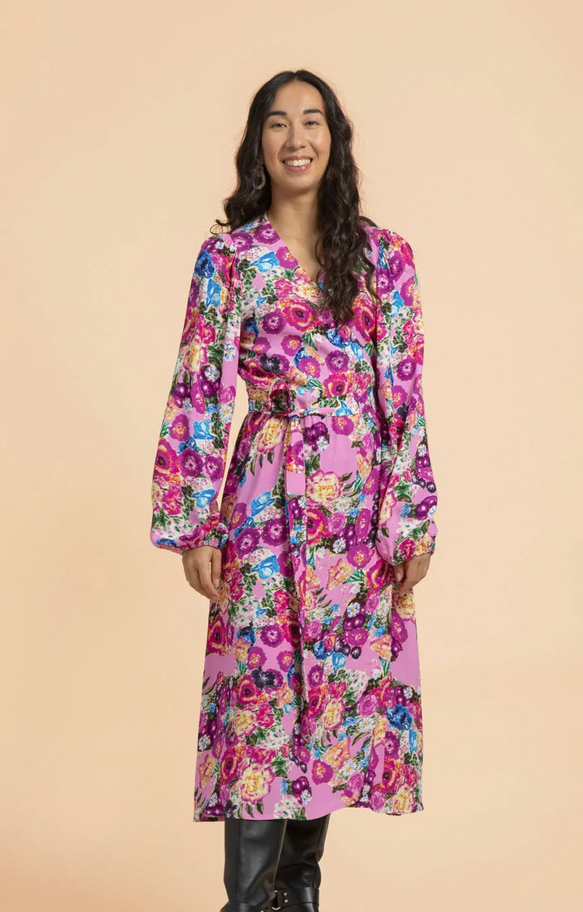 9589. Kaiko, wrap midi dress, Marigold, koko L