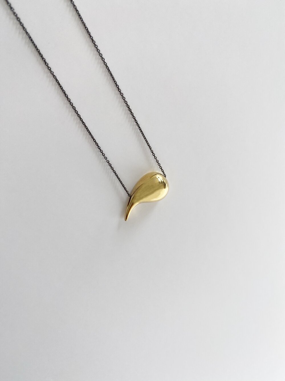  Drops Necklace in 18kt gold plated recycled sterling silver Chain: rhodium plated recycled sterling silver  Designed by Aliki Stroumpouli, handcrafted in Greece. 