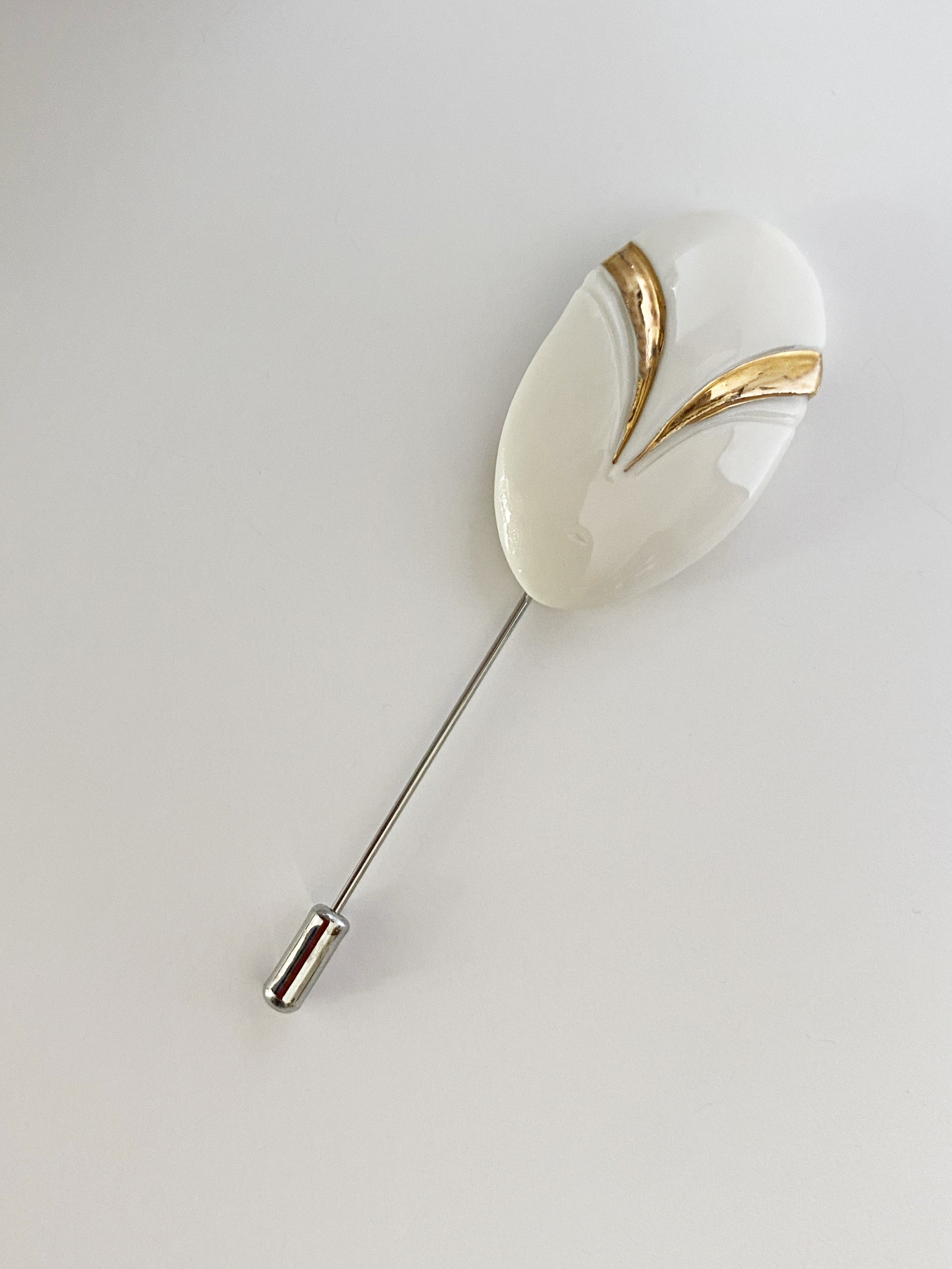 Mademoiselle Pogany White Brooch