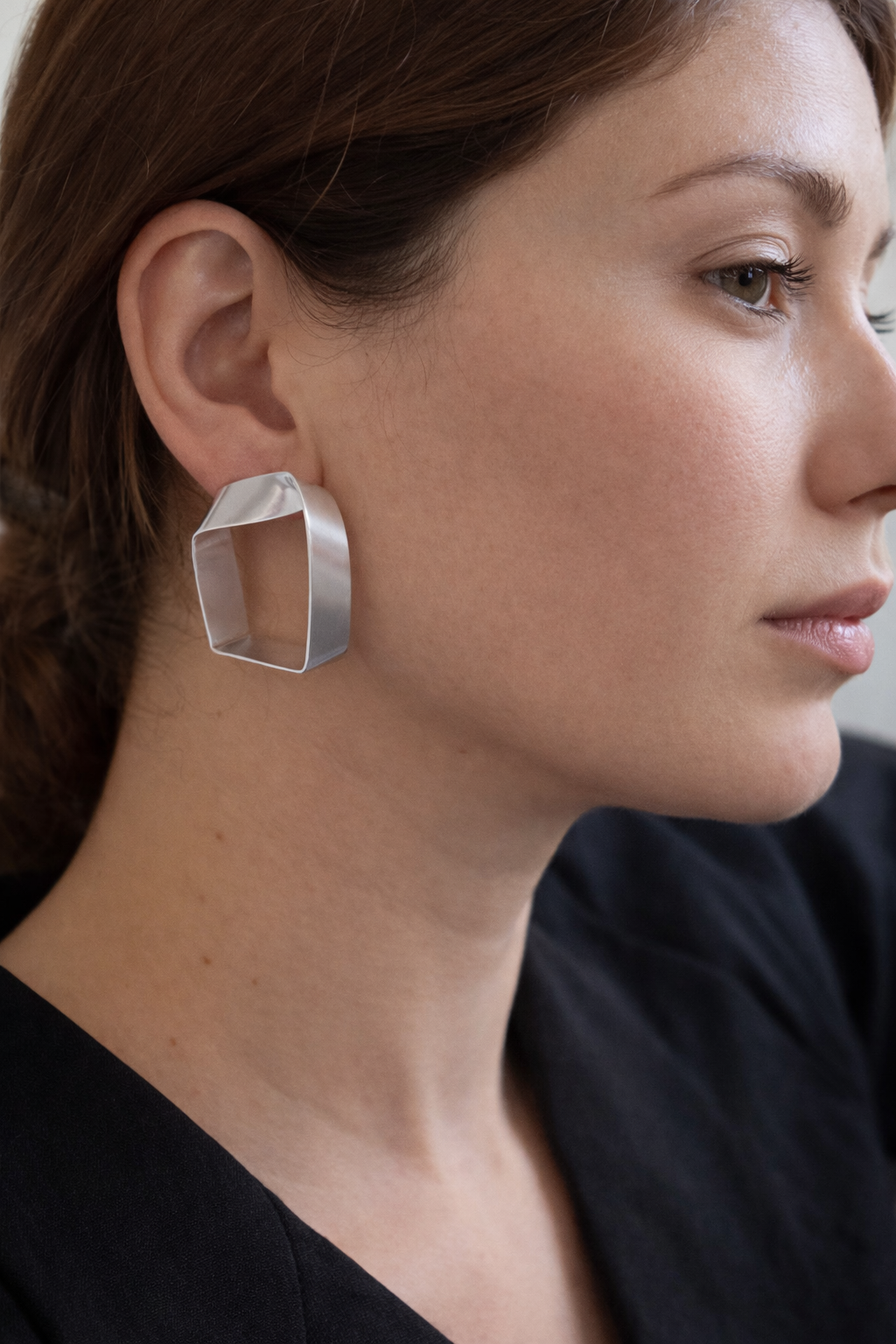 Pliages Square Earrings Silver