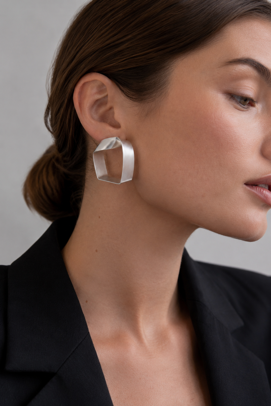 Pliages Square Earrings Silver