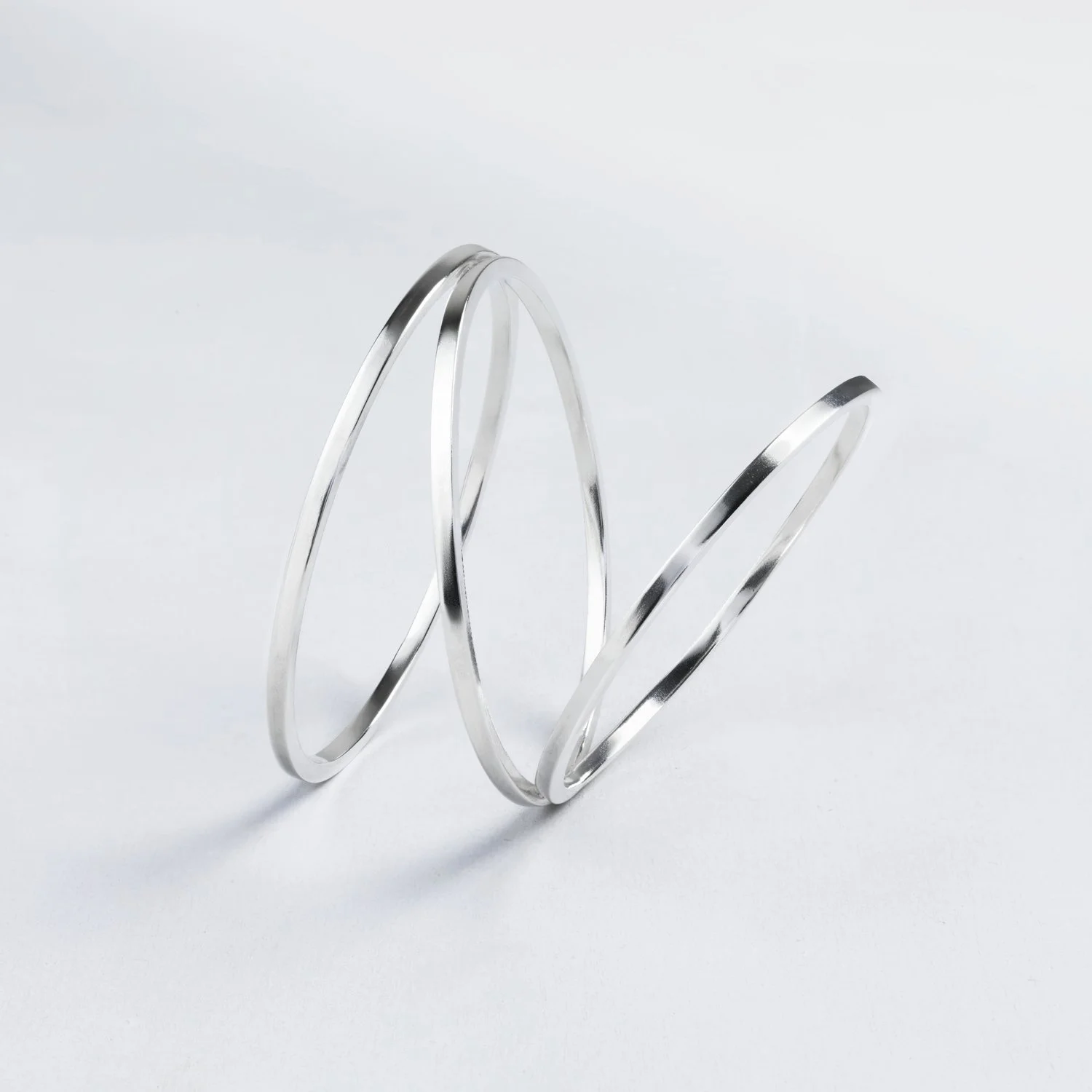 White Circle Bracelet Silver