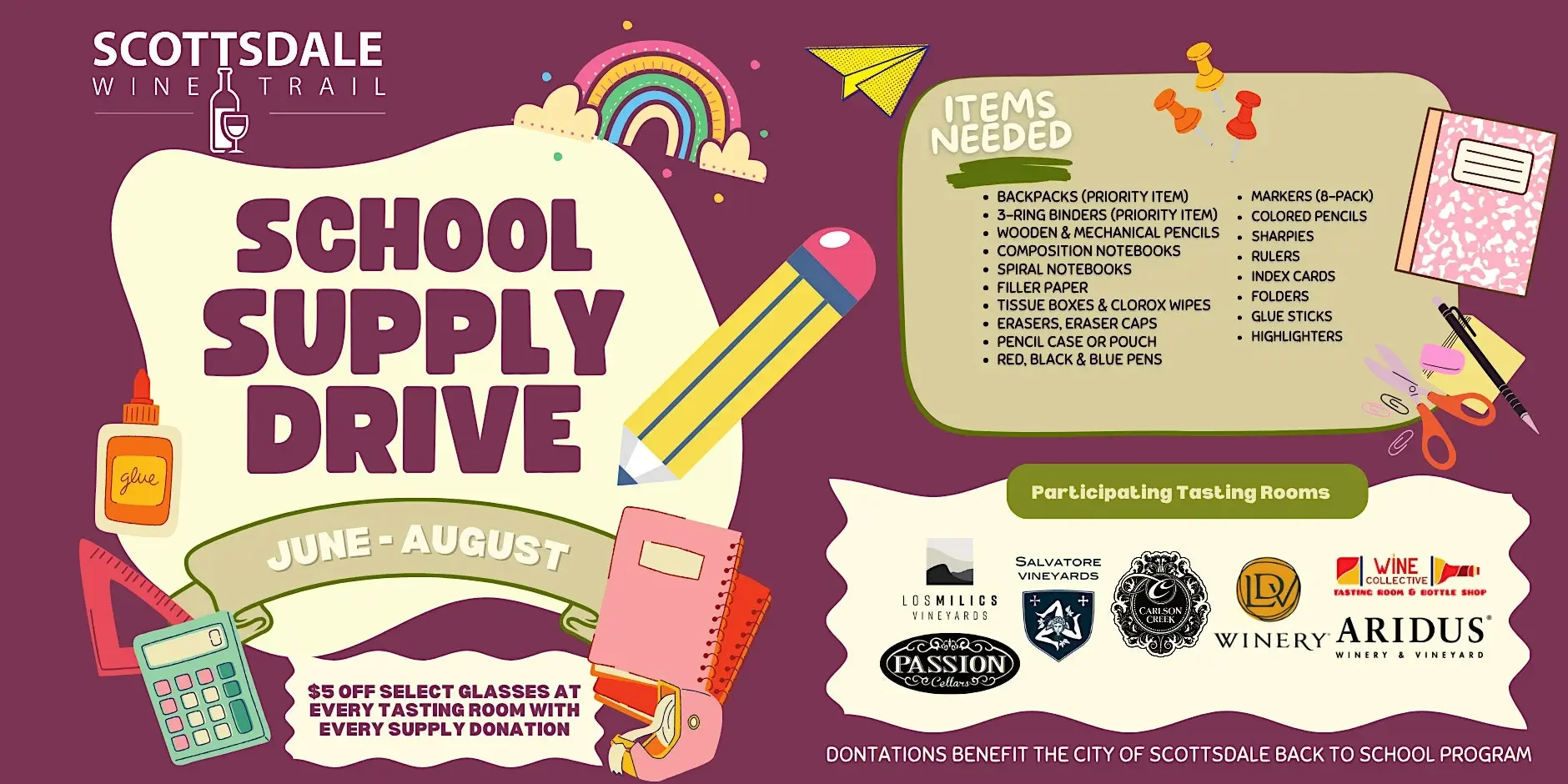 Scottsdale Wine Trail School Supply Drive 