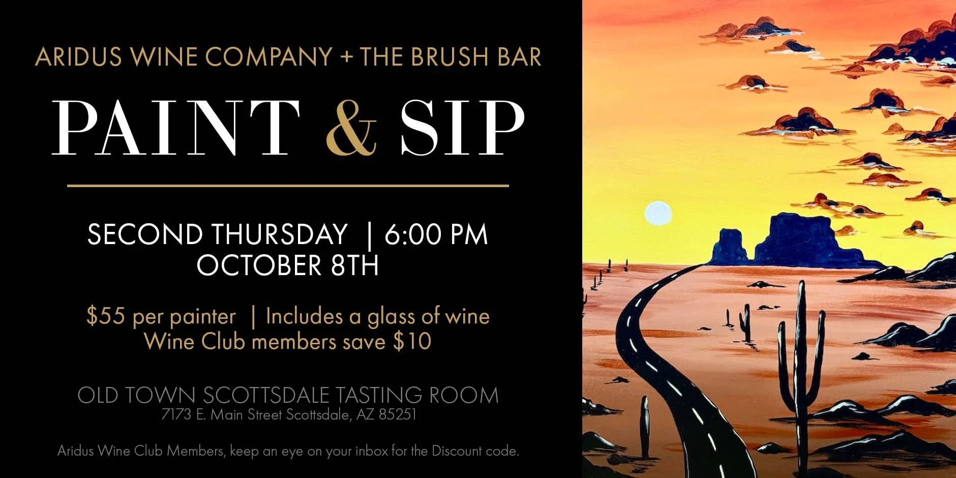 Aridus x Brush Bar Paint &amp; Sip