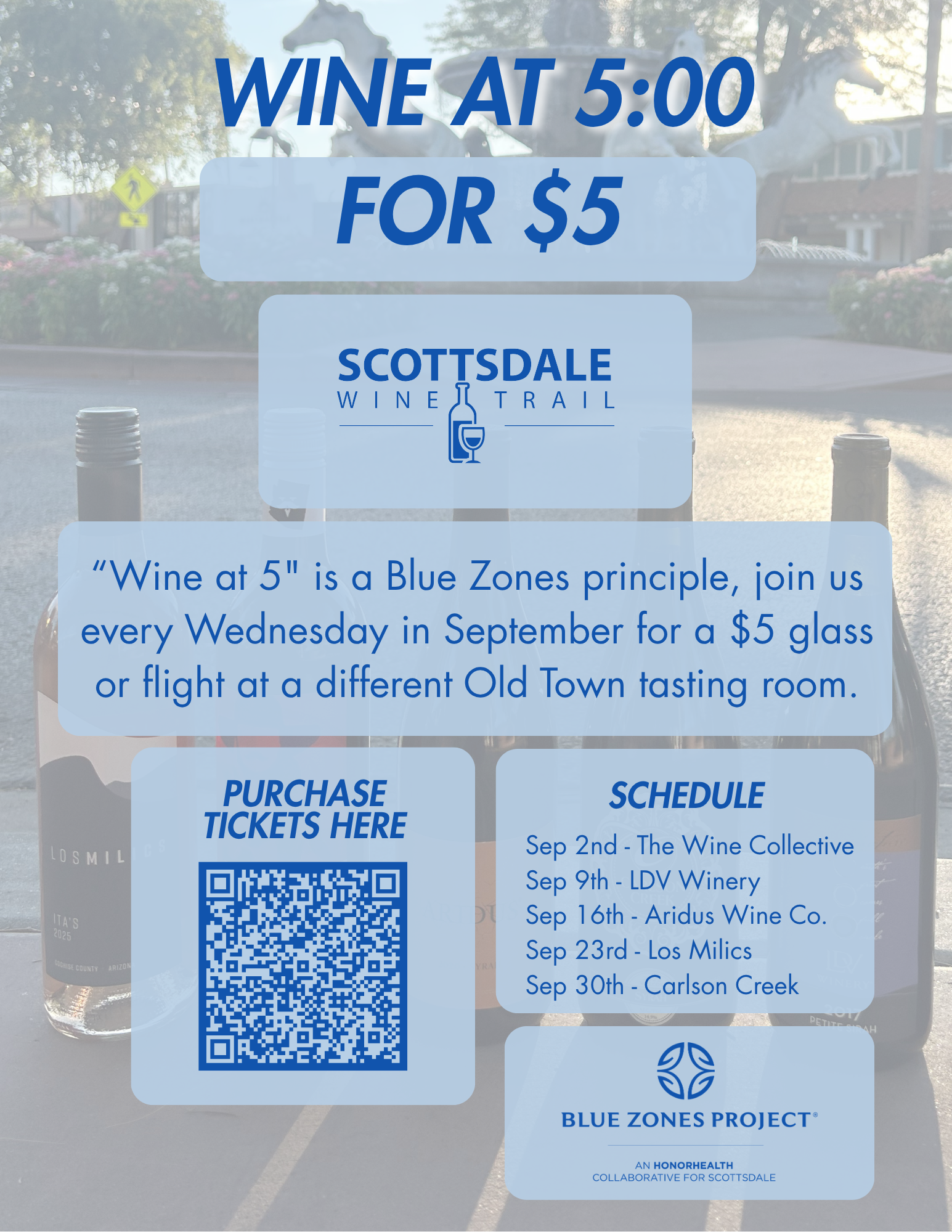 Wine at 5:00 for $5