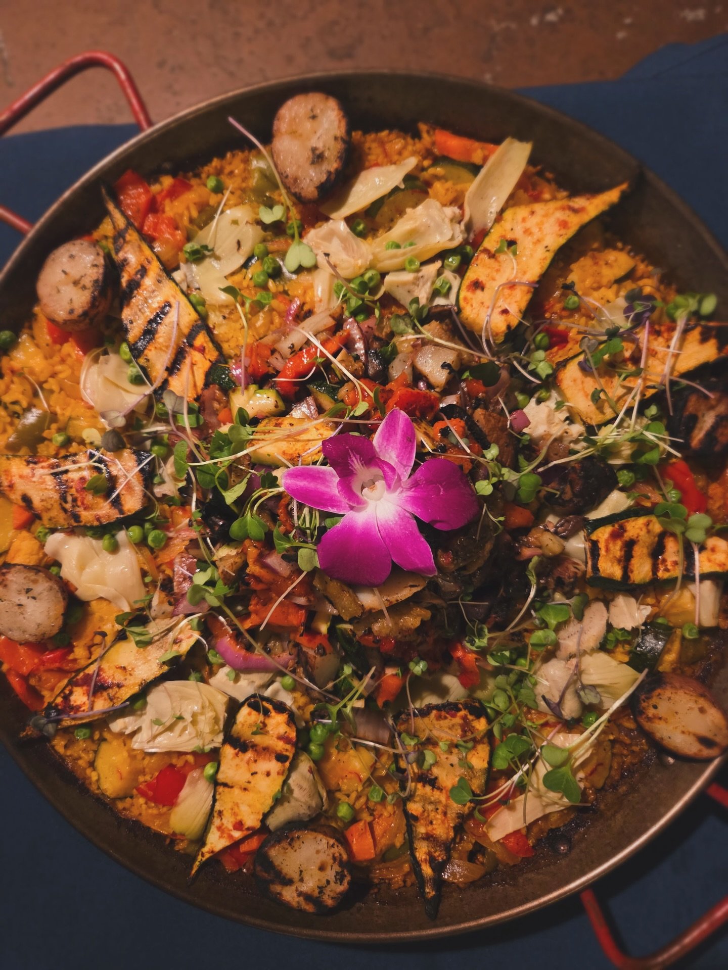 Did you know we offer a Vegetarian Paella? 🌿

Our Paella Vegetarian (v) is made to order with a variety of fresh vegetables, cooked into our signature saffron rice for a rich, comforting classic&mdash;no meat, all flavor.

A plant-based take on a Sp