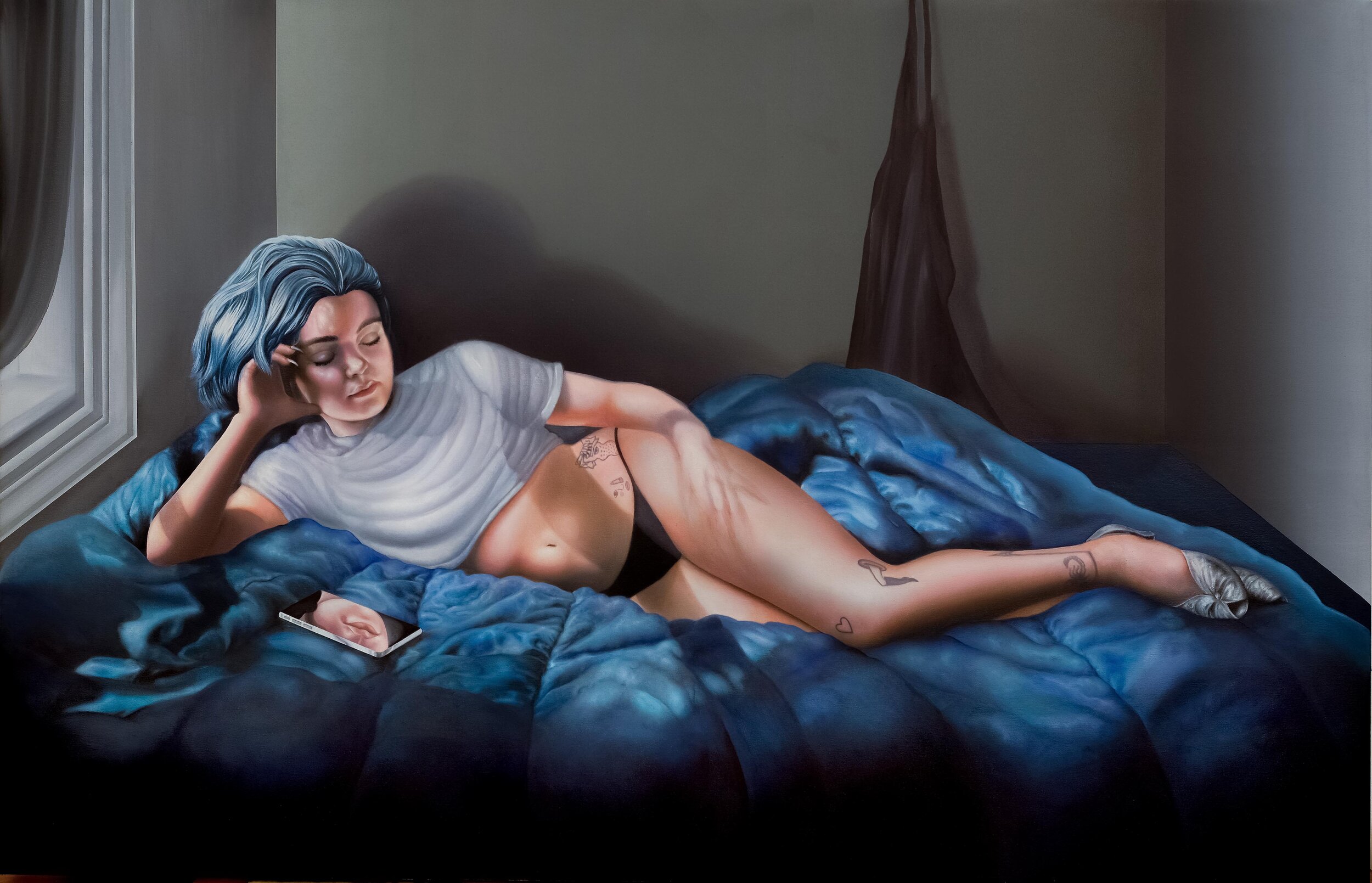  Alannah Farrell,  Sanctuary (Magdalena) , 2019, Oil on canvas, 36 x 56 inches. 