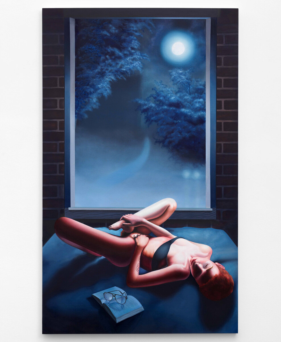  Alannah Farrell,  Midsummer Night 2nd Street , 2019, Oil on canvas, 60 × 36 inches. 