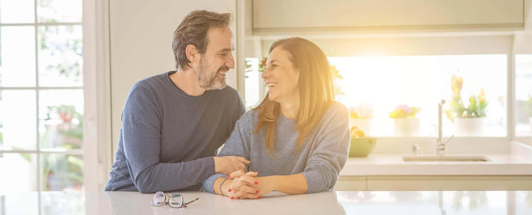 wife and husband holding hands