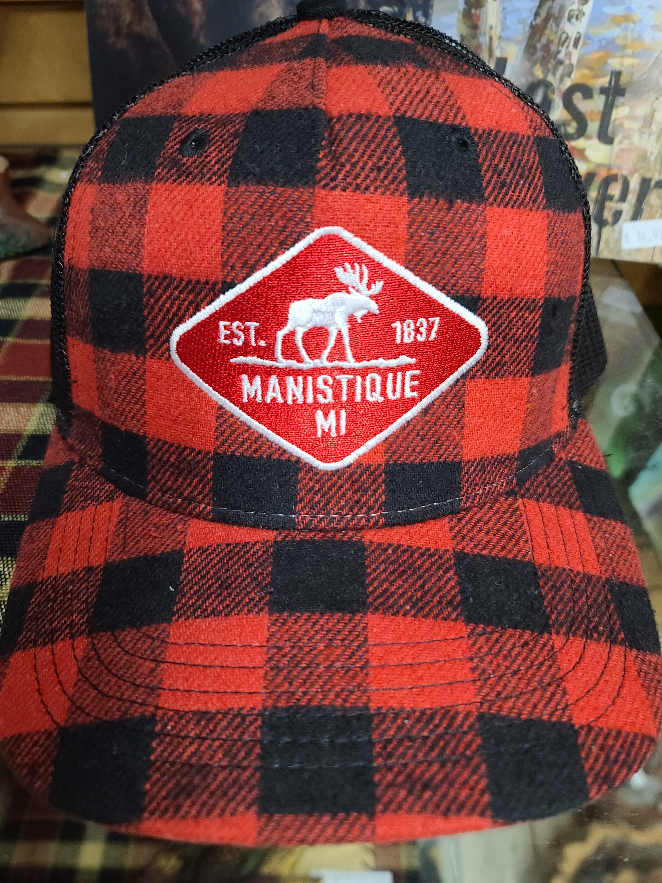 Plaid Mesh Back Trucker hat with 