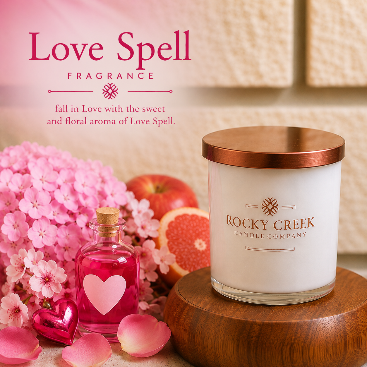 Love Spell white rock glass tumbler