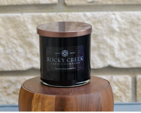 Blood Orange black glass candle