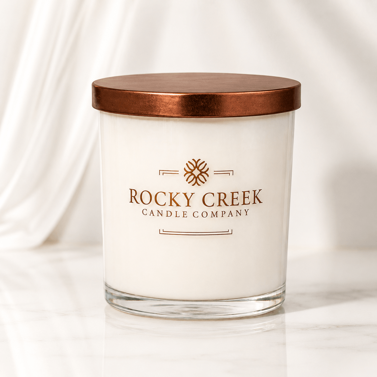 leather scented white rock glass tumbler candle