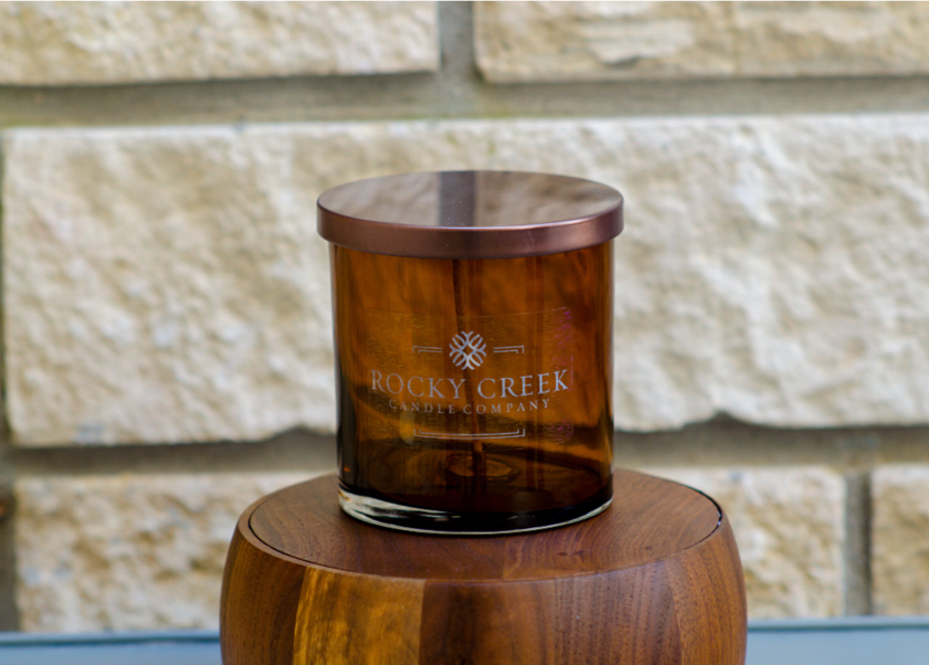 Blood Orange amber glass candle