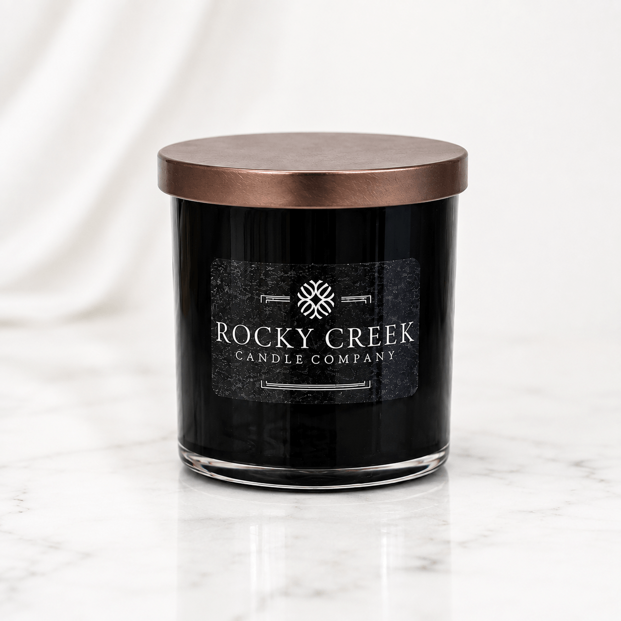 Autumn Leaves Scented black rock glass candle